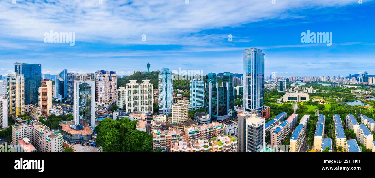 City scenery of Bailuzhou Park, Xiamen, China Stock Photo