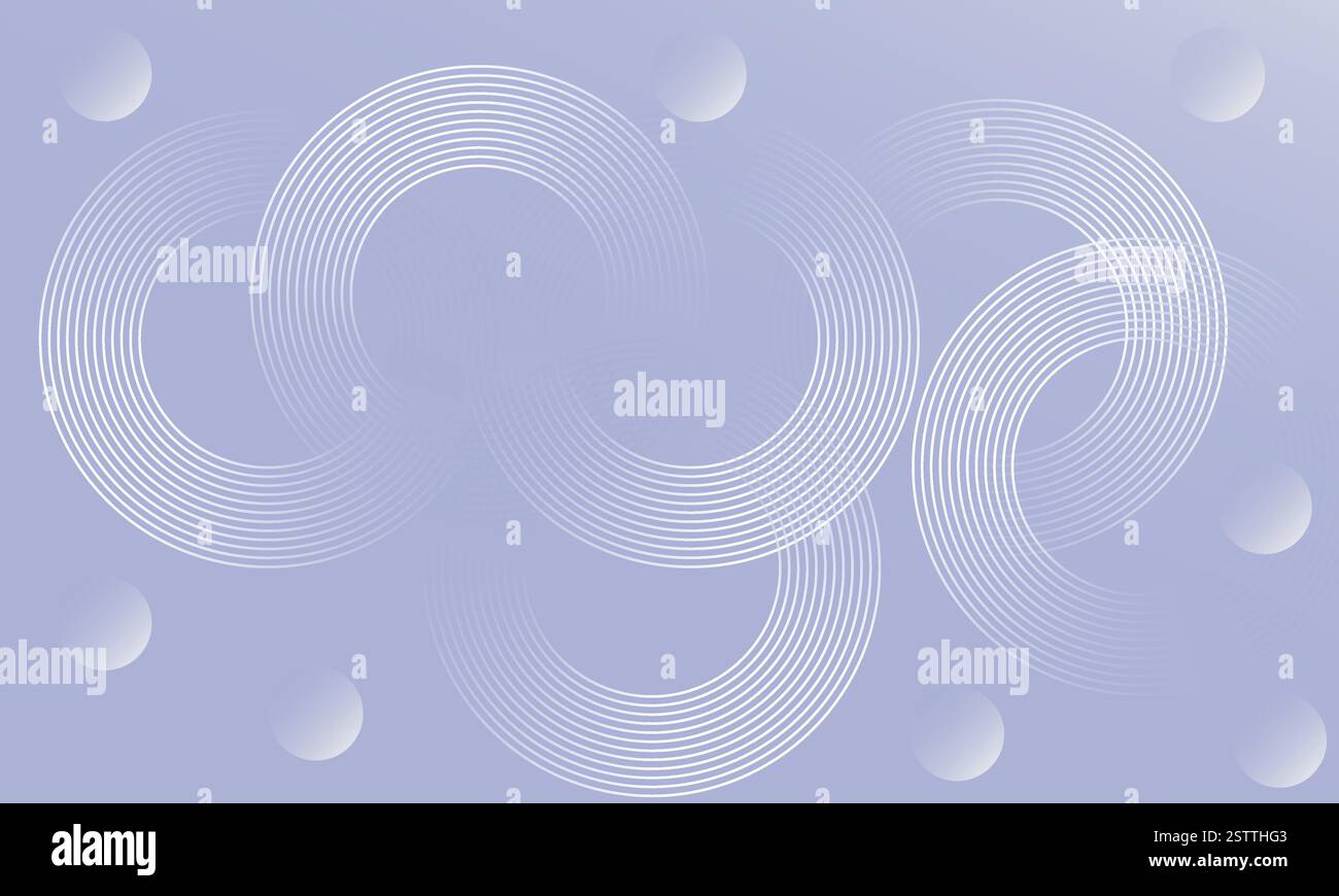 Gray background with abstract white glowing geometric lines. Circle lines pattern. Digital technology background design. An abstract composition. Stock Vector