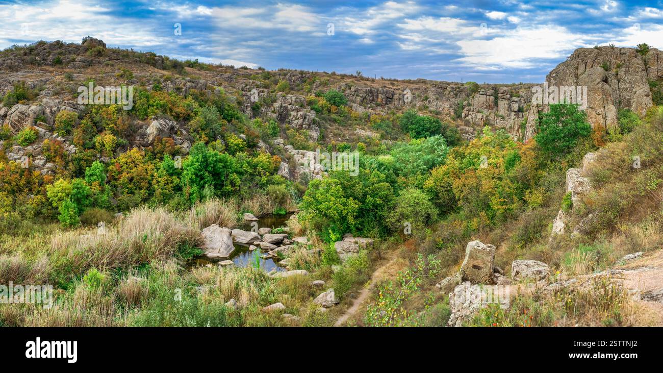 Granite Actovo canyon in the Devil Valley, Ukraine Stock Photo - Alamy