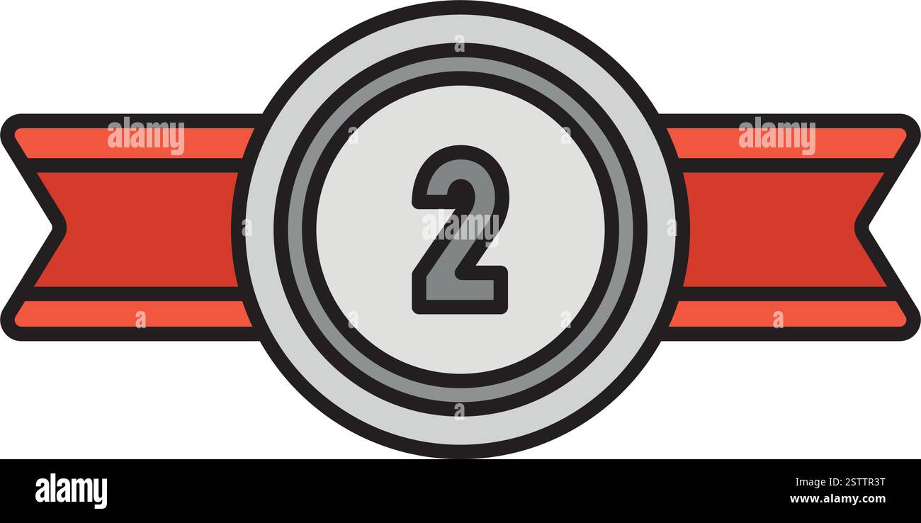 2nd place ribbon medal icon Stock Vector Image & Art - Alamy