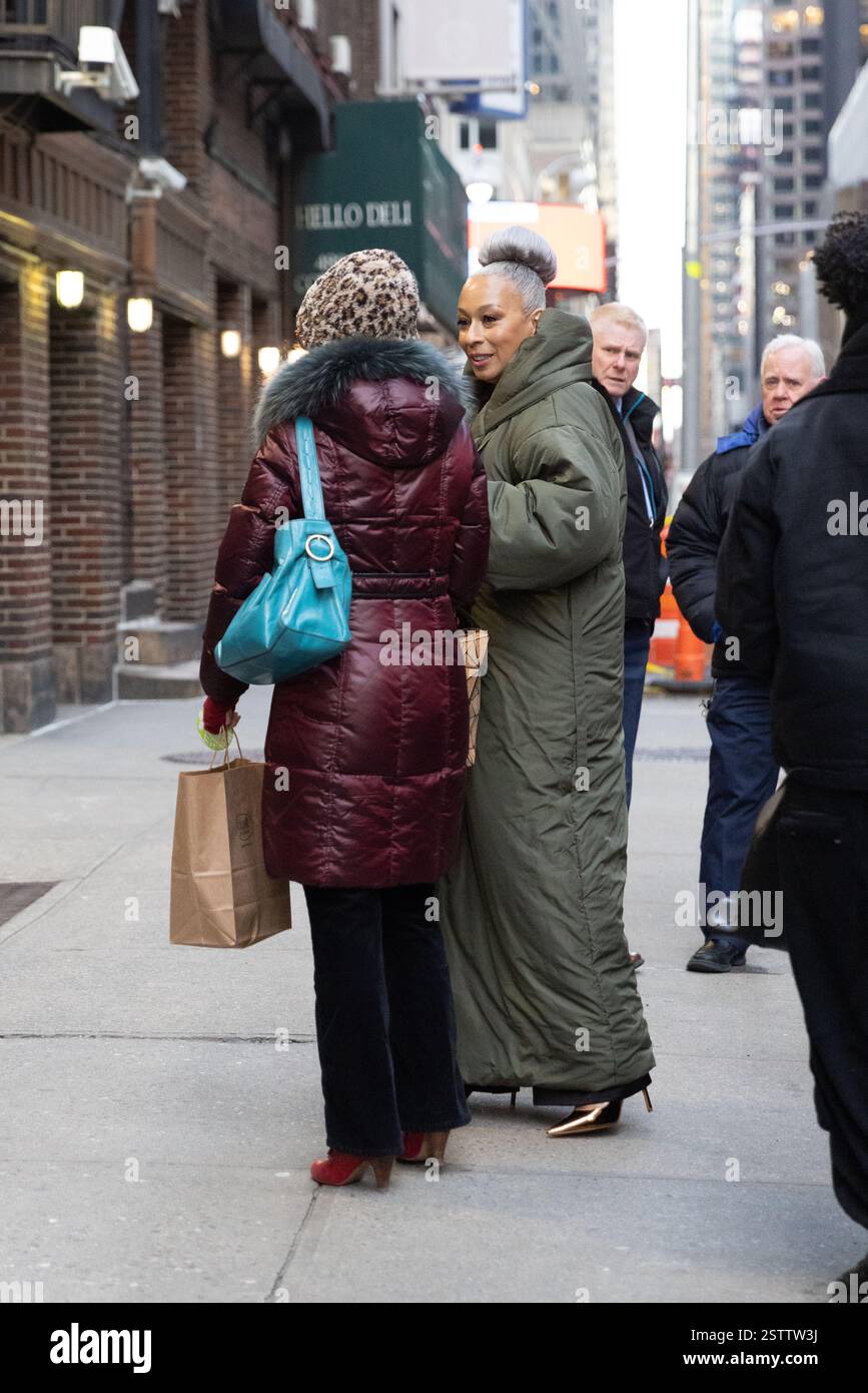 Tamara Colbert Actress Tamara Tunie arrives at the TV show The Late Show with Stephen ...