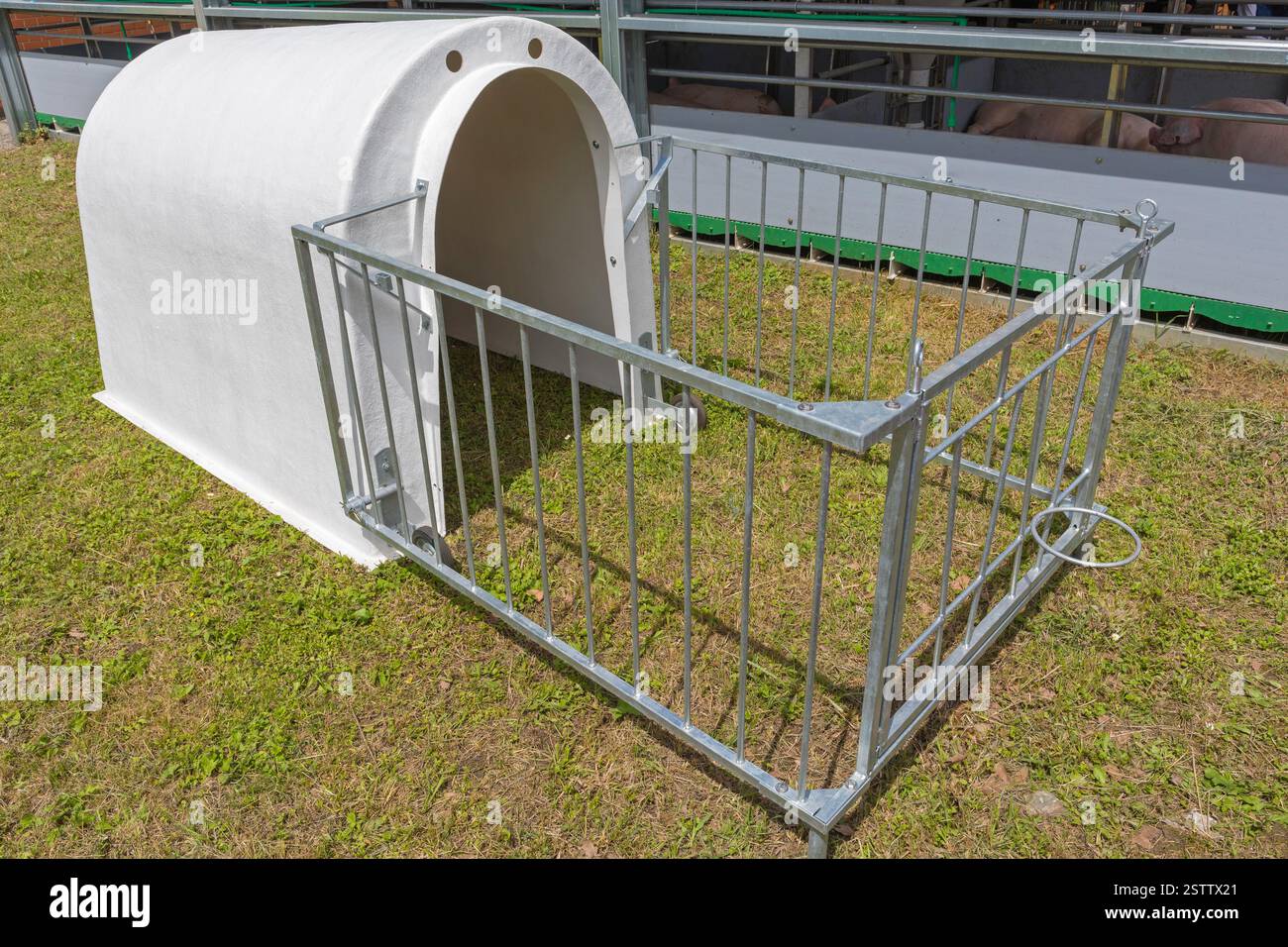 Movable Pig Sty Stock Photo