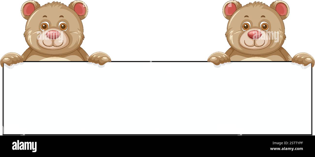 Two cartoon bears holding a blank white sign Stock Vector Image & Art ...