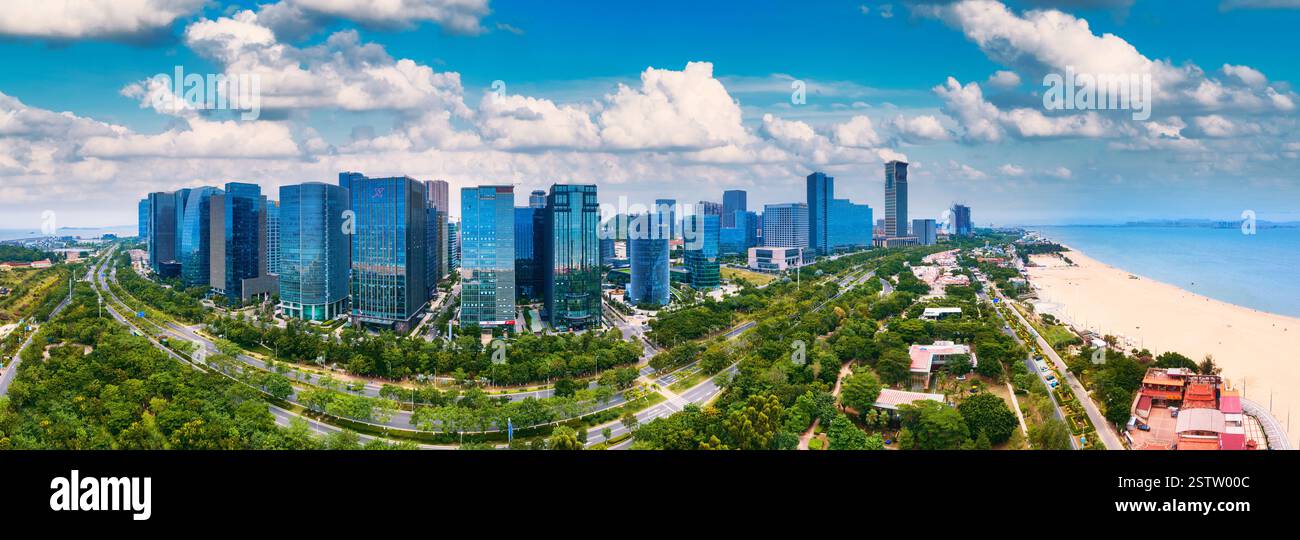 Guanyin Mountain Coastal City Scenery in Xiamen, China Stock Photo