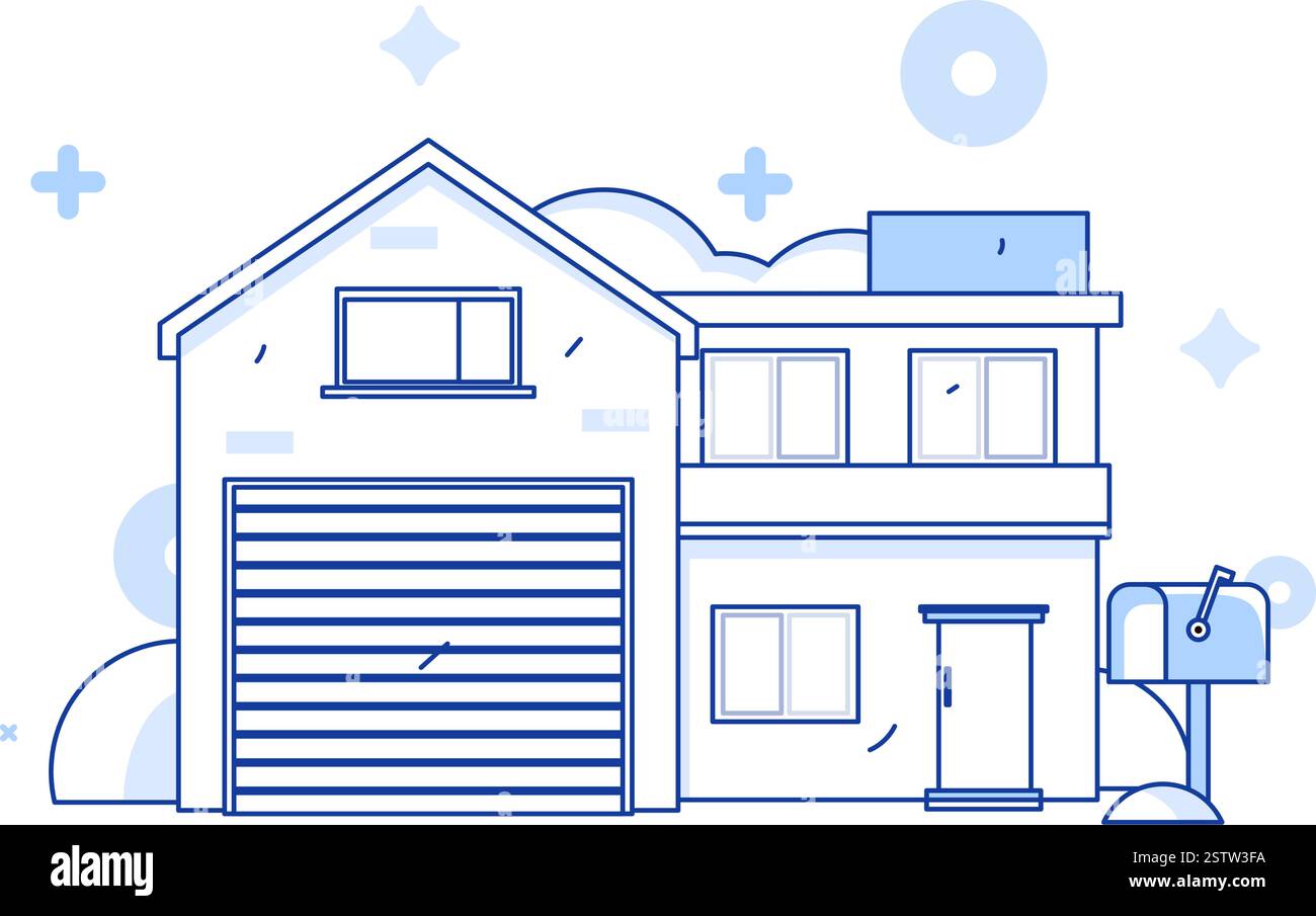 House building vector concept operation hand drawn illustration Stock ...