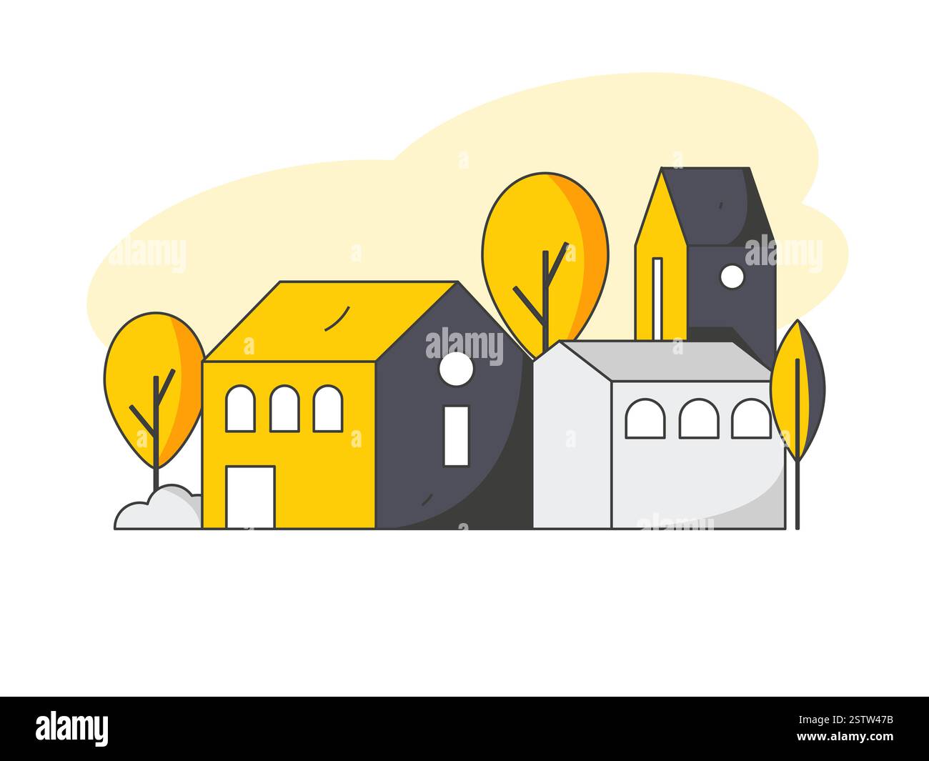 House building vector concept operation hand drawn illustration Stock ...