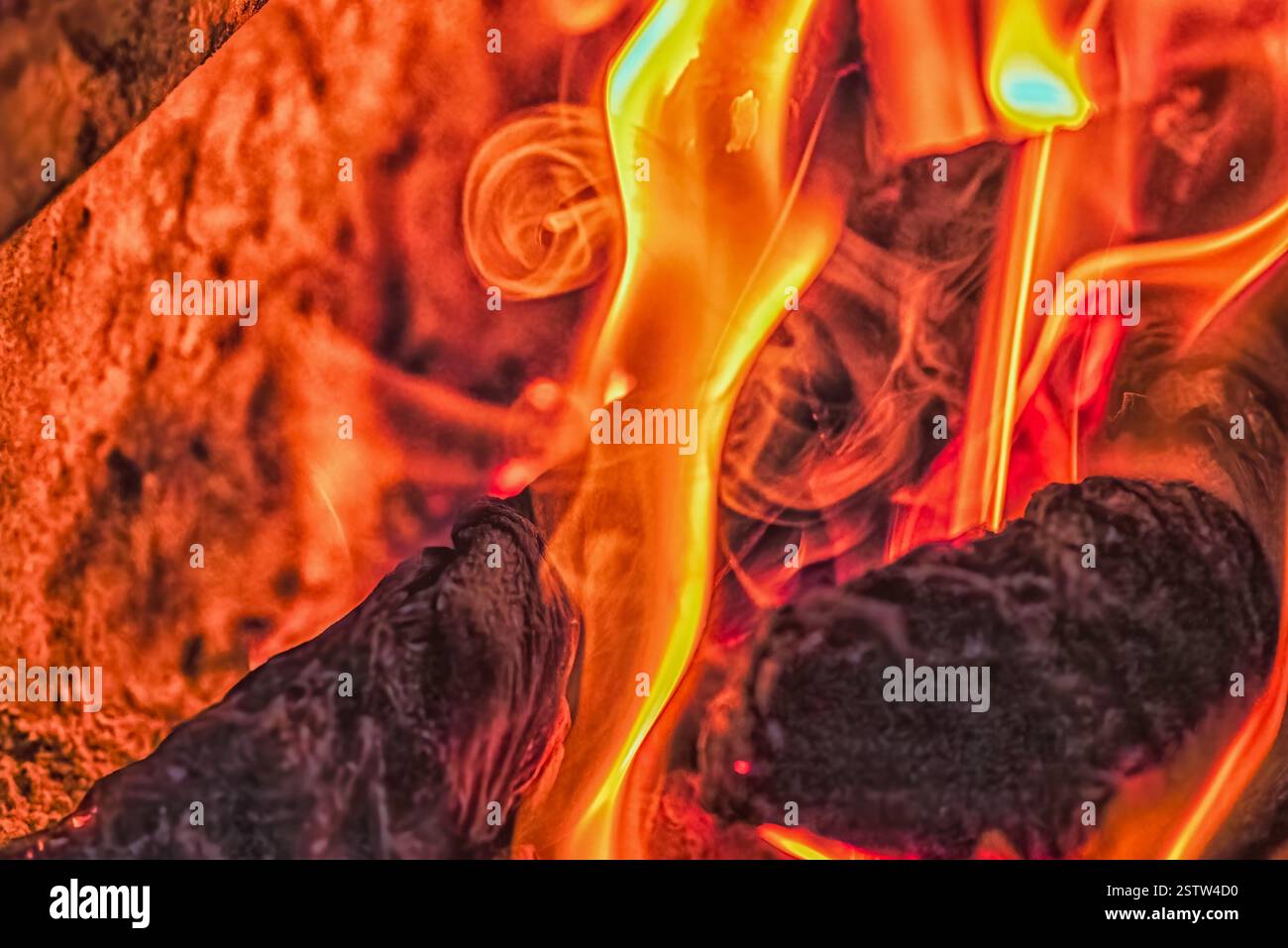 Fire burning in fireplace dynamic hi-res stock photography and images ...