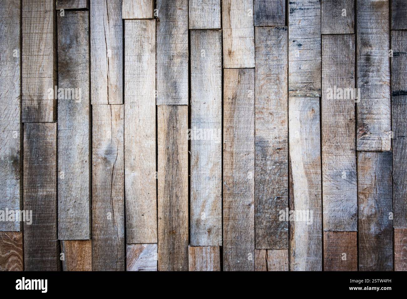 Weathered wood wall background Stock Photo