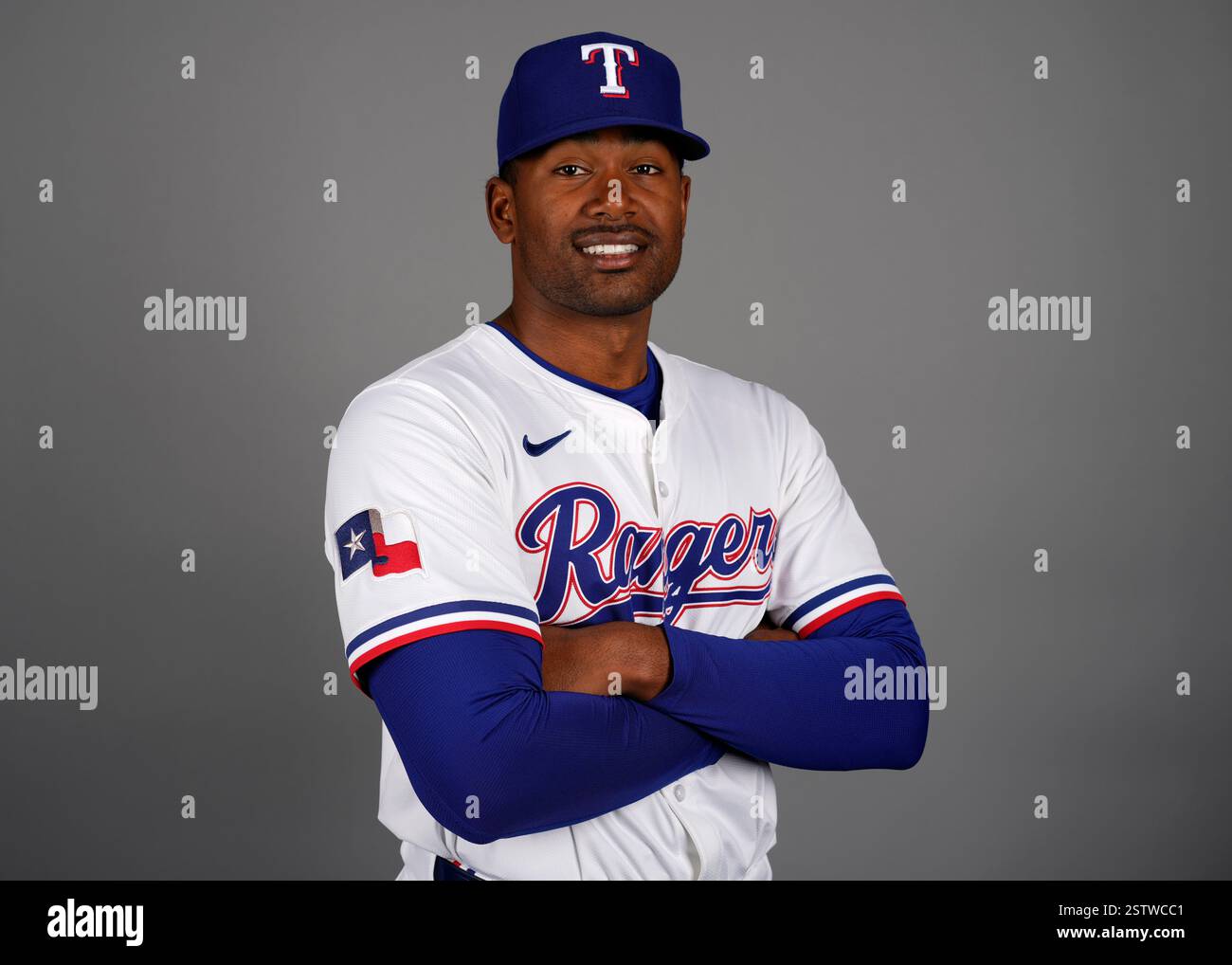 This is a 2025 photo of pitcher Kumar Rocker of the Texas Rangers ...