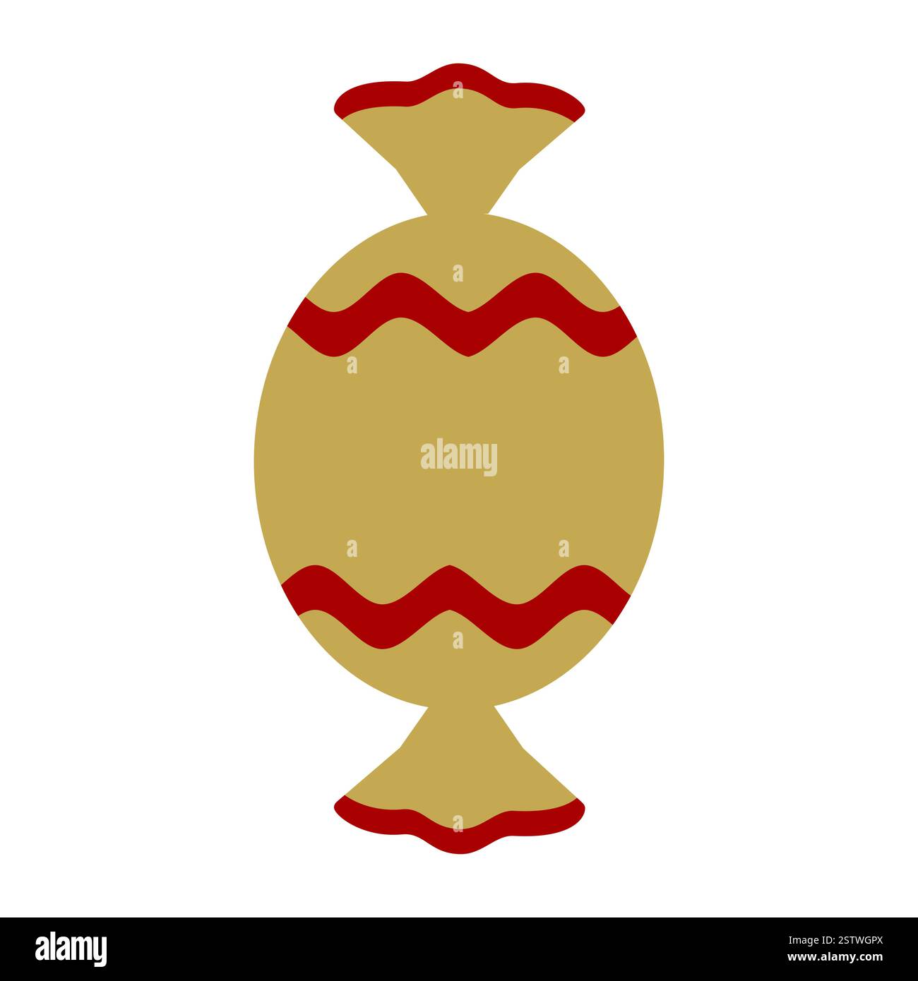 Beige Christmas candy flat icon. Vector Flat design element. Stock Vector