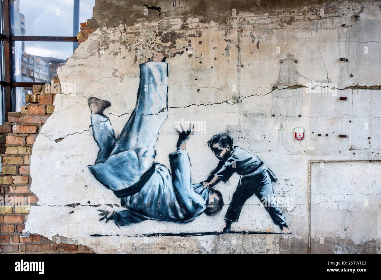 Une esque Murale Inspirée Du Street Art Représentant Un Chasseur Sur
