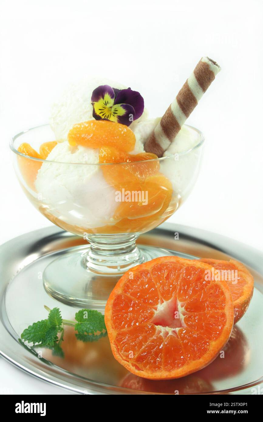 Mandarin Ice Cream Stock Photo Alamy