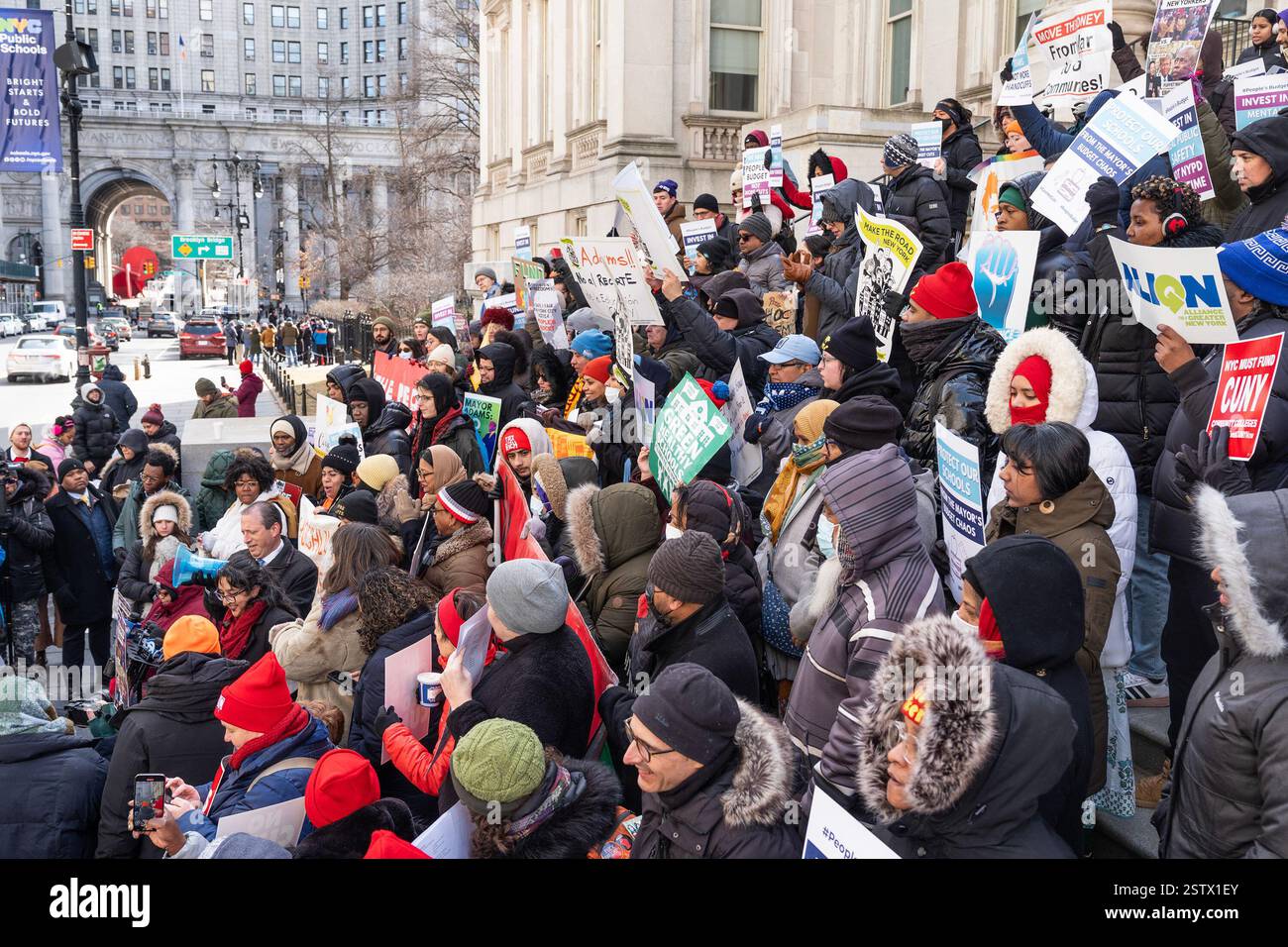 New York, United States. 19th Feb, 2025. Activists rally 'The People's ...