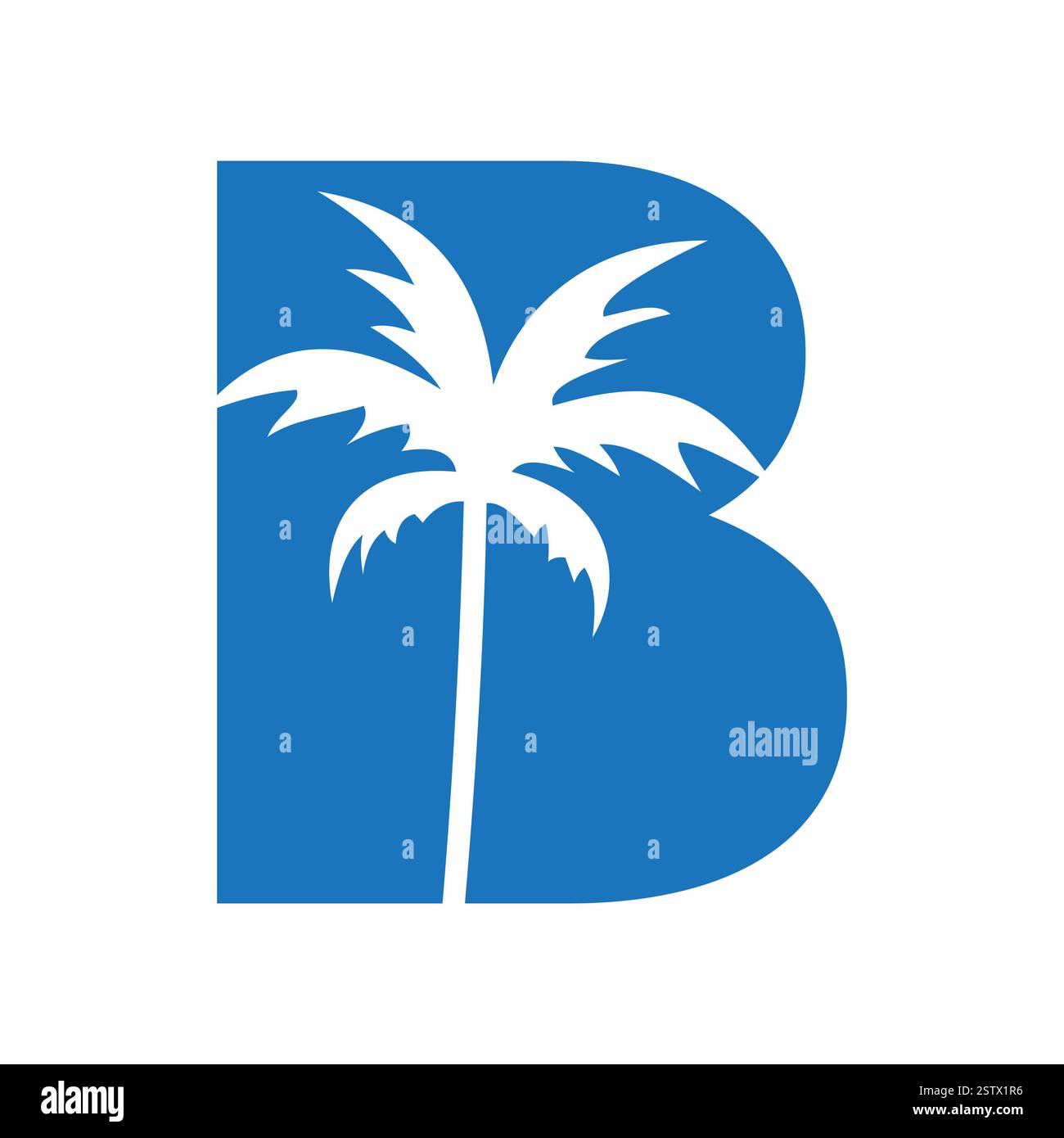 Initial Letter B Palm Logo Design Vector Template Stock Vector