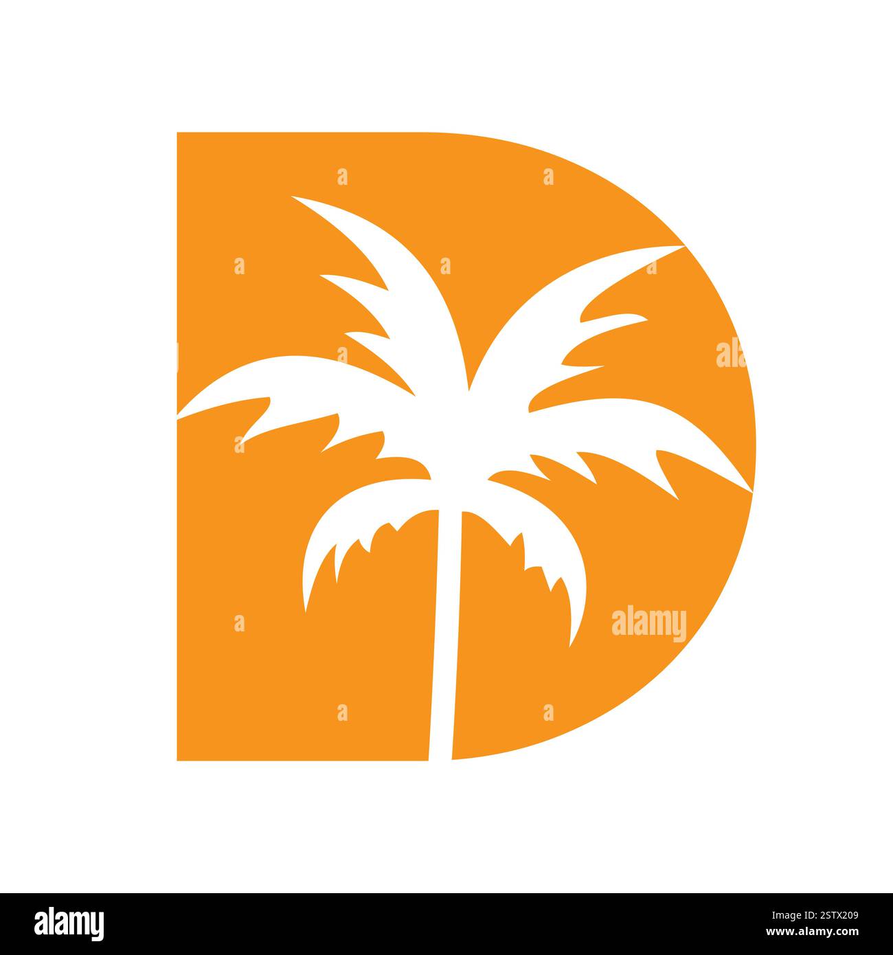 Initial Letter D Palm Logo Design Vector Template Stock Vector