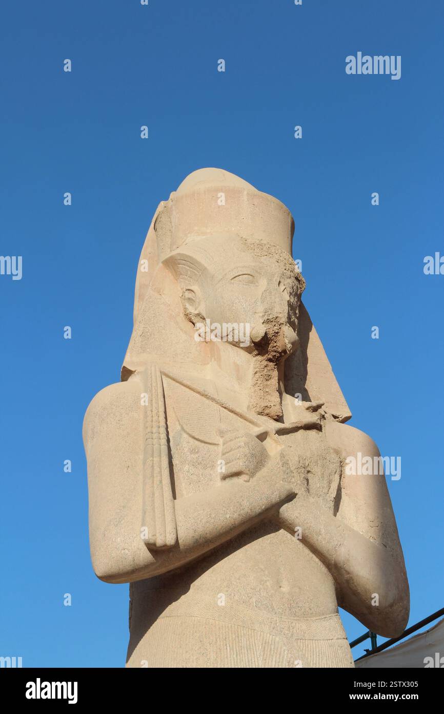 Statue of Ramesses II at the second pylon of Karnak Temple Complex ...