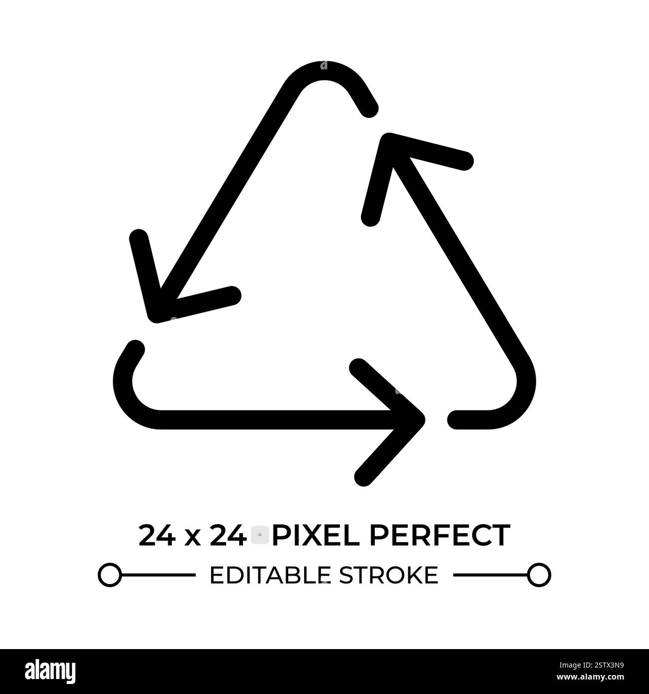 Triangular recycling sign glyph ui icon Stock Vector