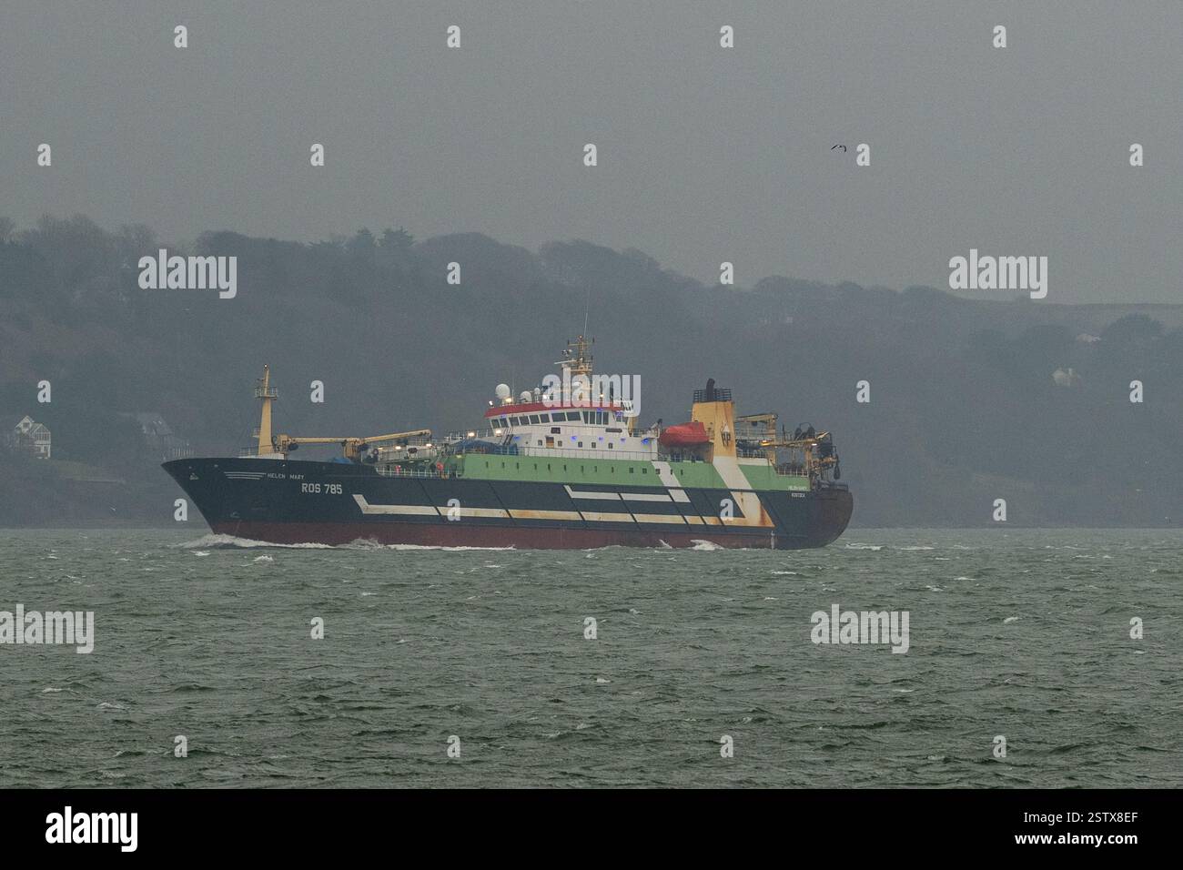 German fishing super trawler 'Helen Mary' detained in Cork, Ireland, for 'alleged contravention of sea fisheries legislation'. Stock Photo
