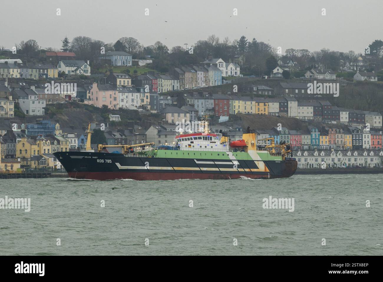 German fishing super trawler 'Helen Mary' detained in Cork, Ireland, for 'alleged contravention of sea fisheries legislation'. Stock Photo