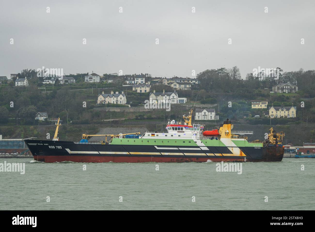 German fishing super trawler 'Helen Mary' detained in Cork, Ireland, for 'alleged contravention of sea fisheries legislation'. Stock Photo