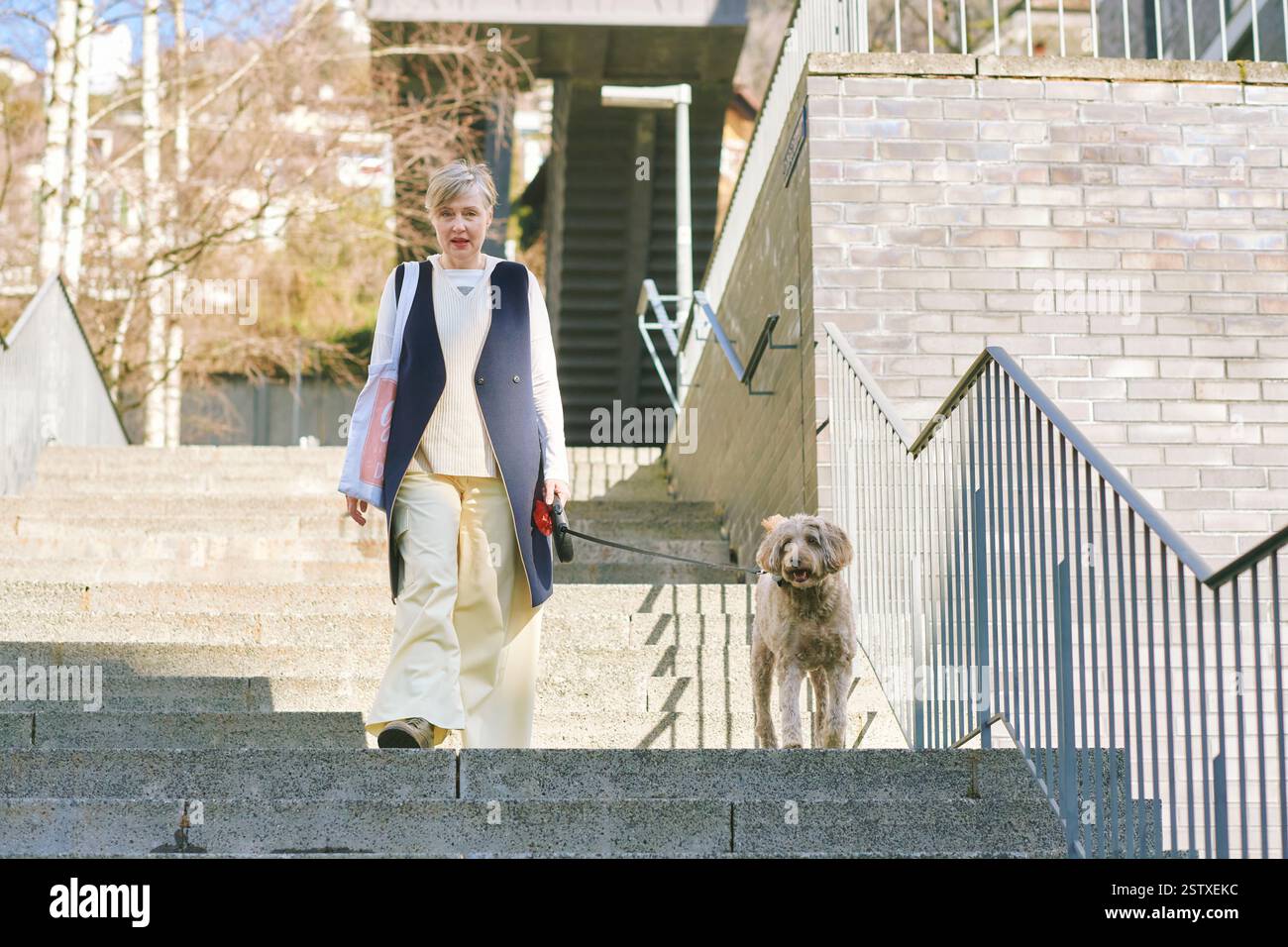Happy elderly lady with dog hi-res stock photography and images - Alamy