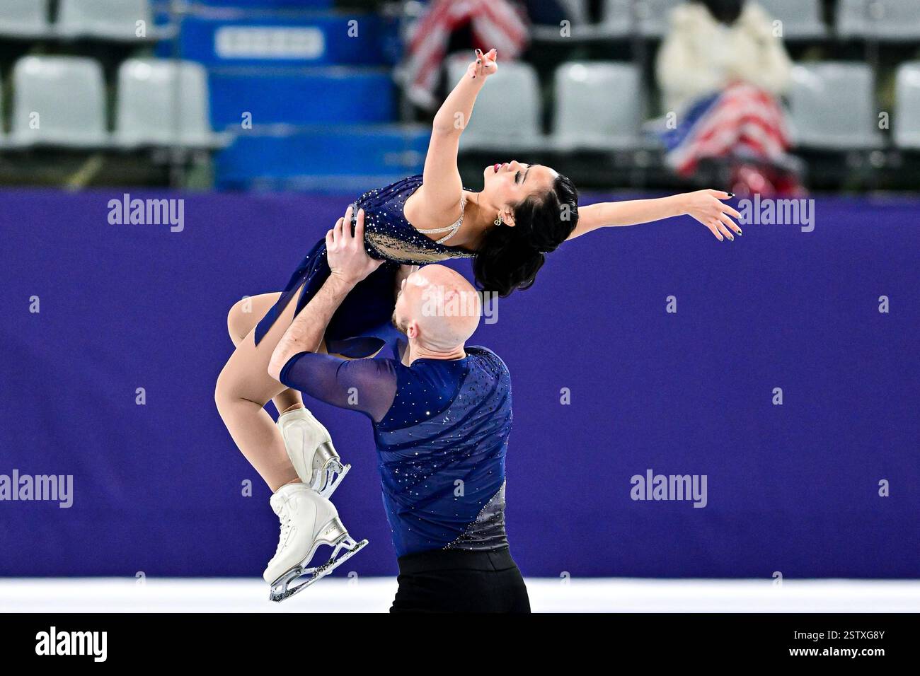 Ellie KAM & Danny O'SHEA (USA), during Pairs Short Program, at the ISU ...