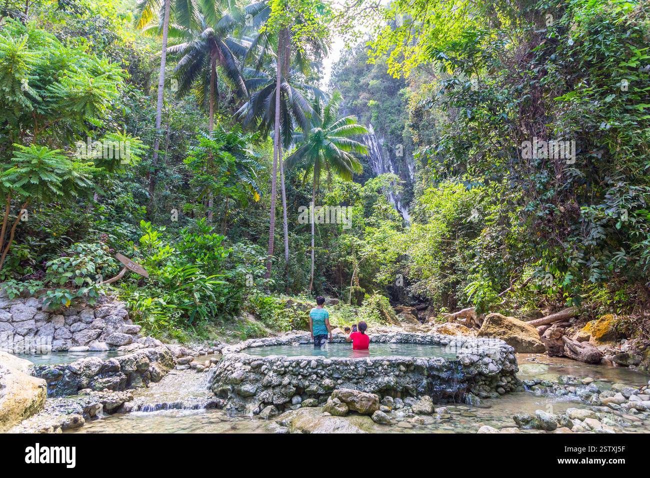 Spring Philippines People enjoying a hot spring pool at Mainit Hot Spring in Cebu ...
