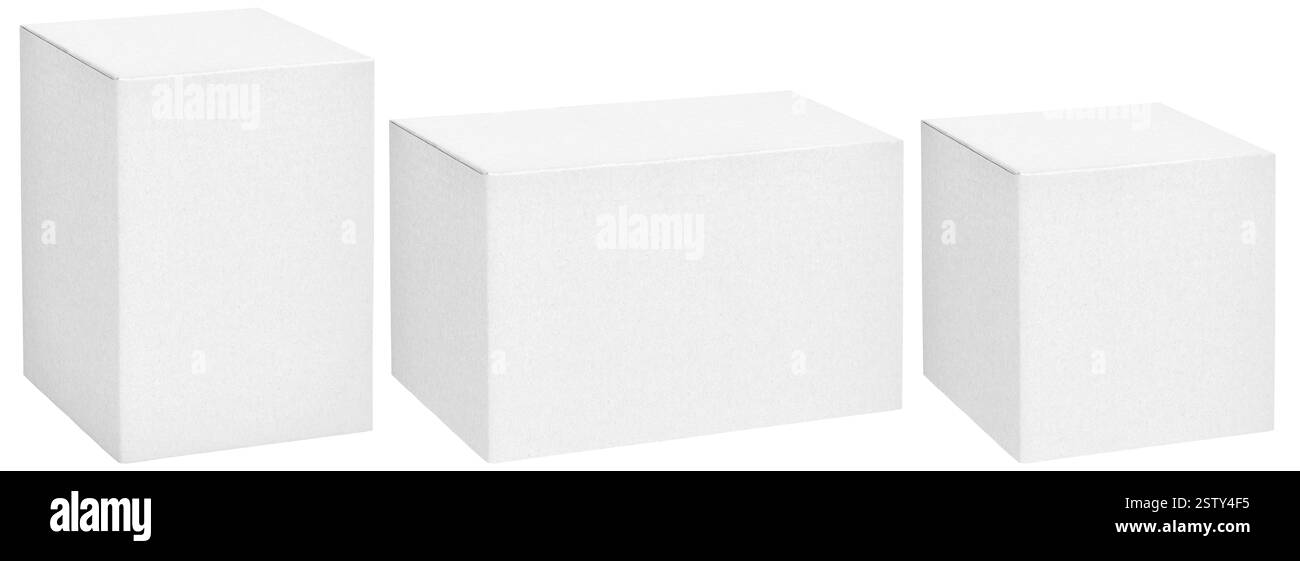 cardboar box set different sizes for design Stock Photo
