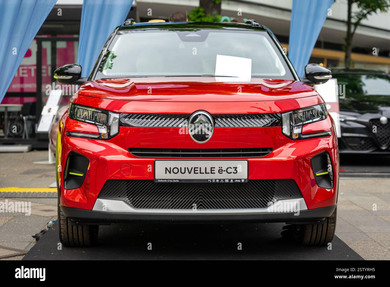The subcompact crossover SUV Nouvelle Citroen e-C3. Classic Days Berlin 2024. Stock Photo