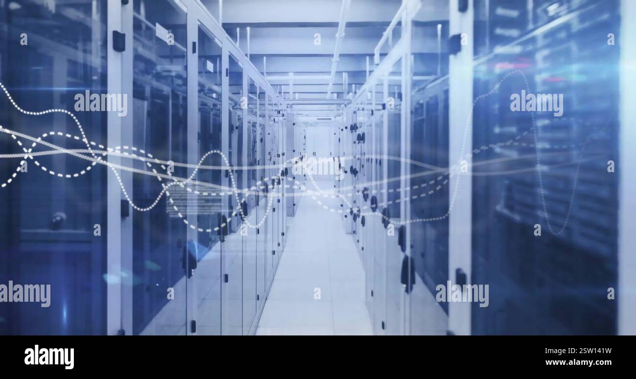 Image of data processing over computer servers Stock Photo