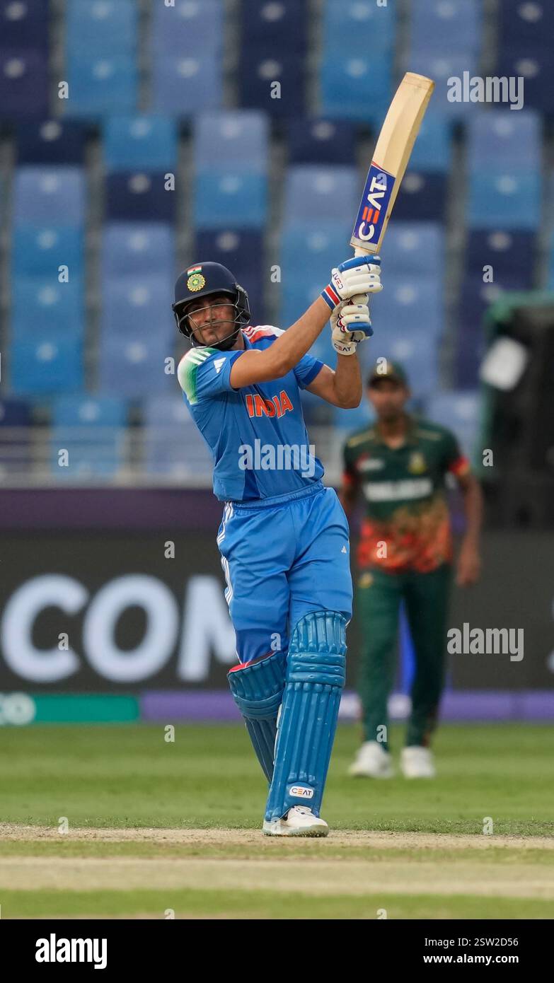 India's Shubman Gill bats during the ICC Champions Trophy cricket match ...