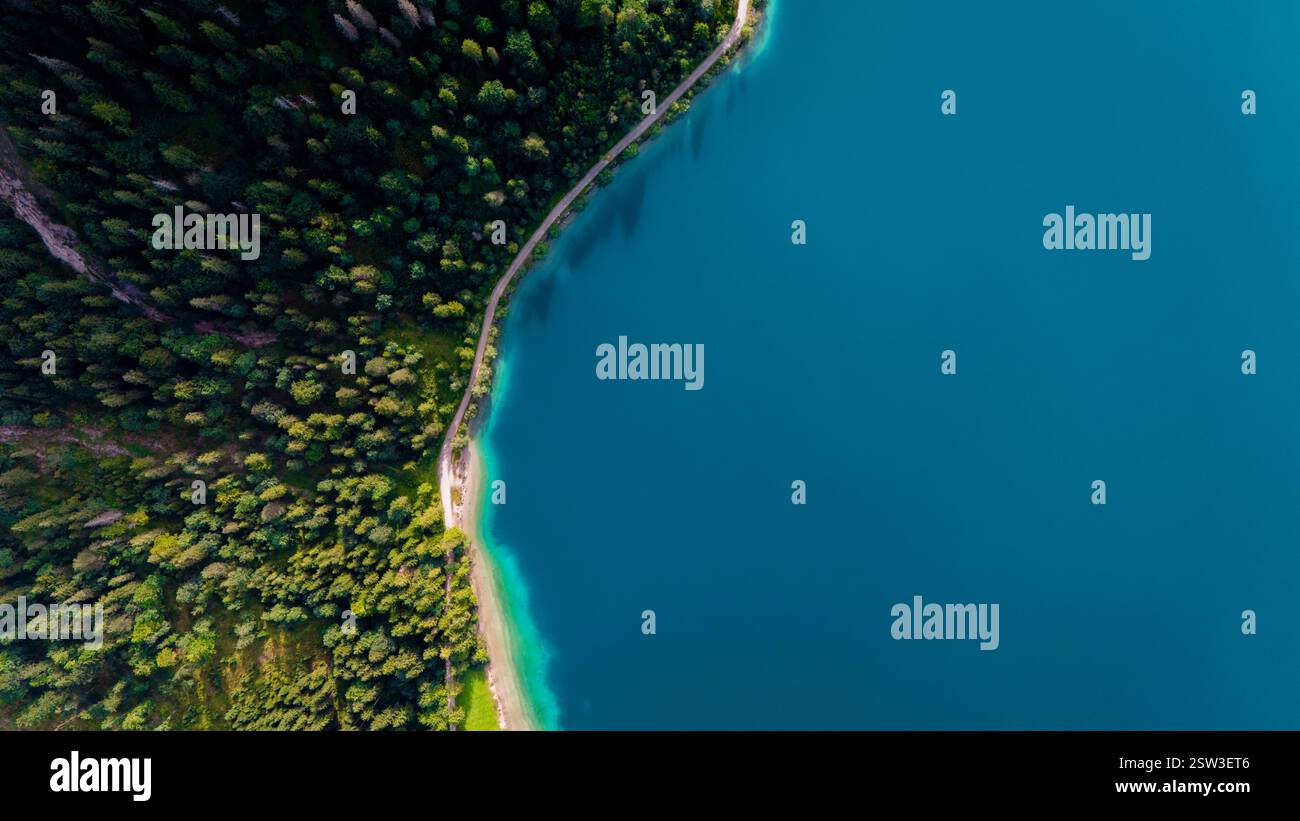 Aerial view lush forests lake hi-res stock photography and images - Alamy