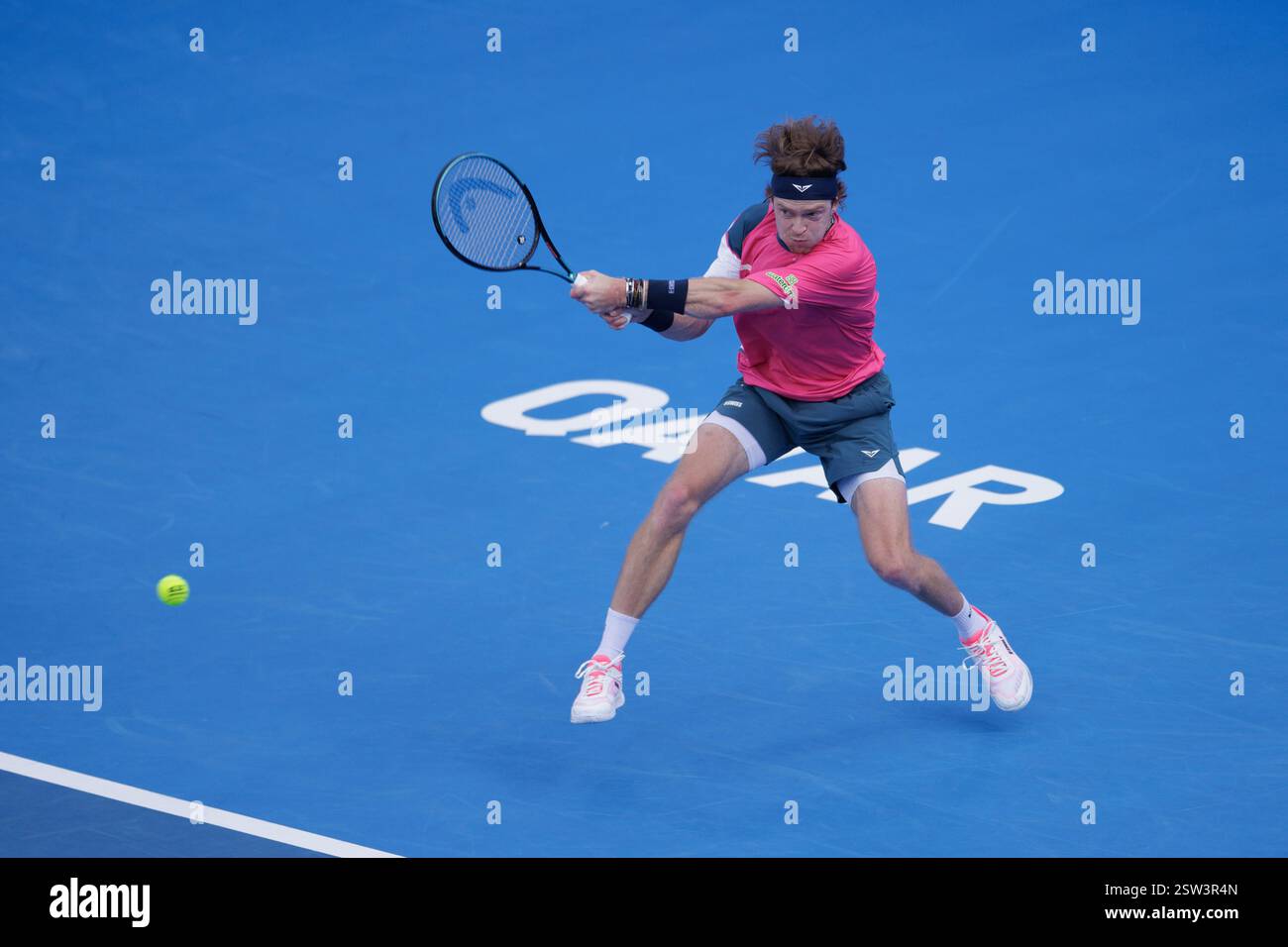 Rublev Doha Doha, Qatar, 20/02/2025, Andrey Rublev of Russia during the 2025 Qatar ...