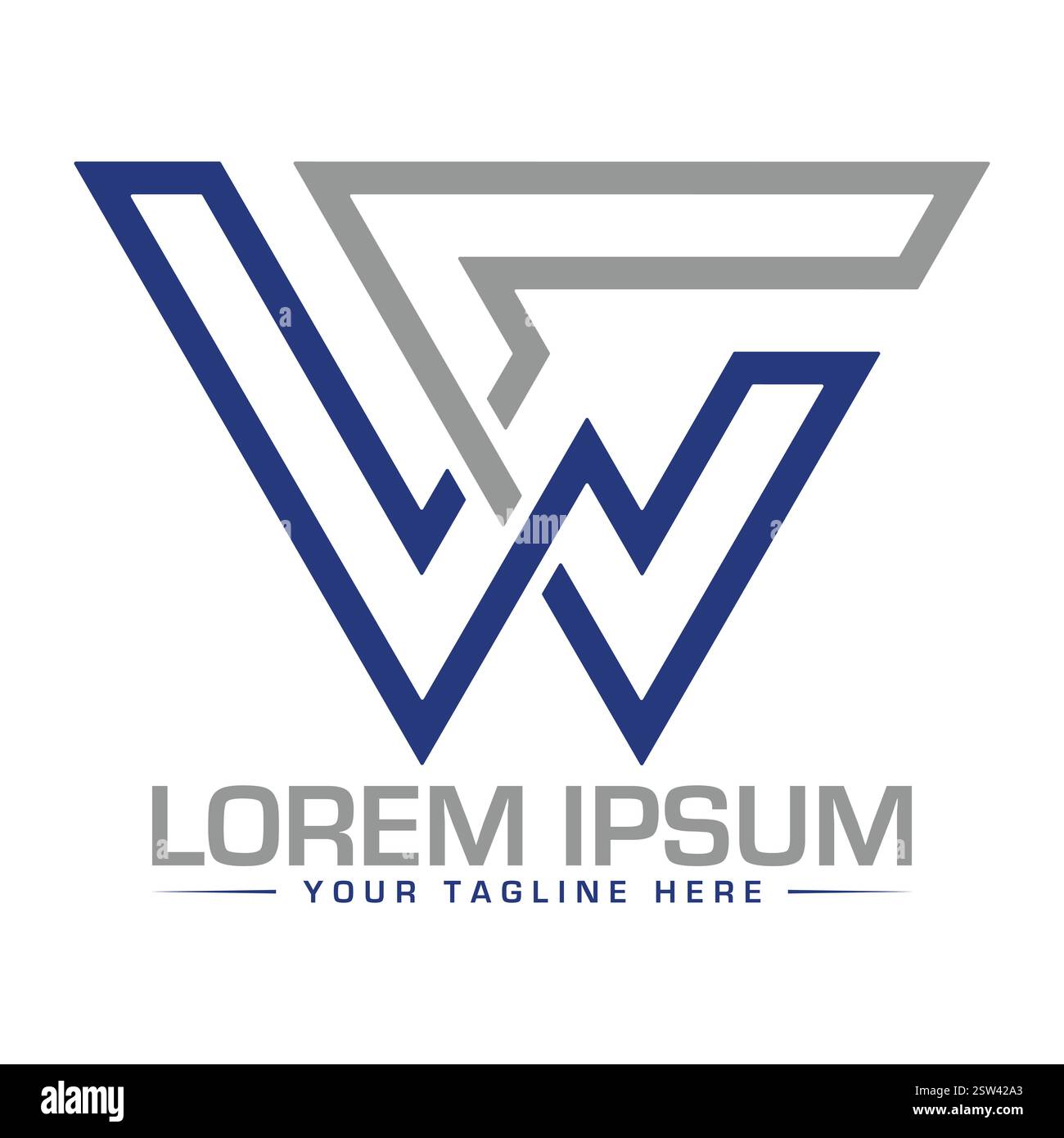 WC Letter Logo Design Stock Vector