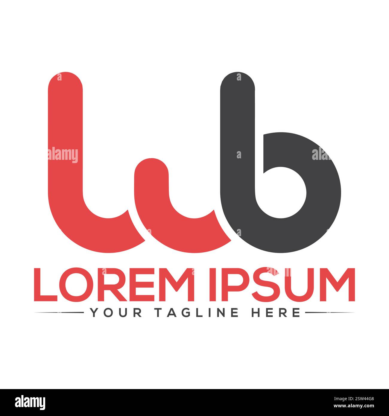 WB Letter Logo Design Stock Vector