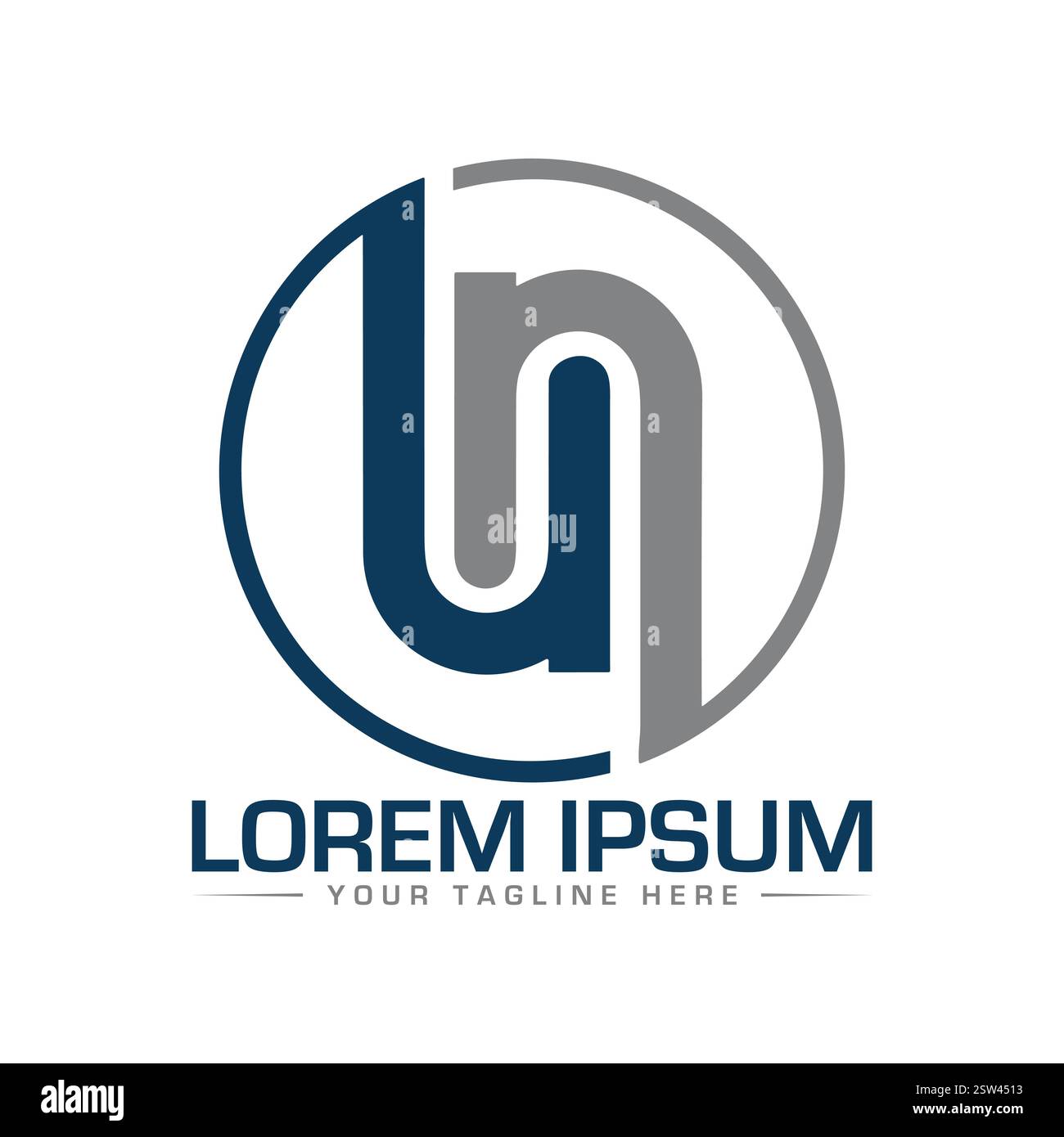 UN Letter Logo Design Stock Vector