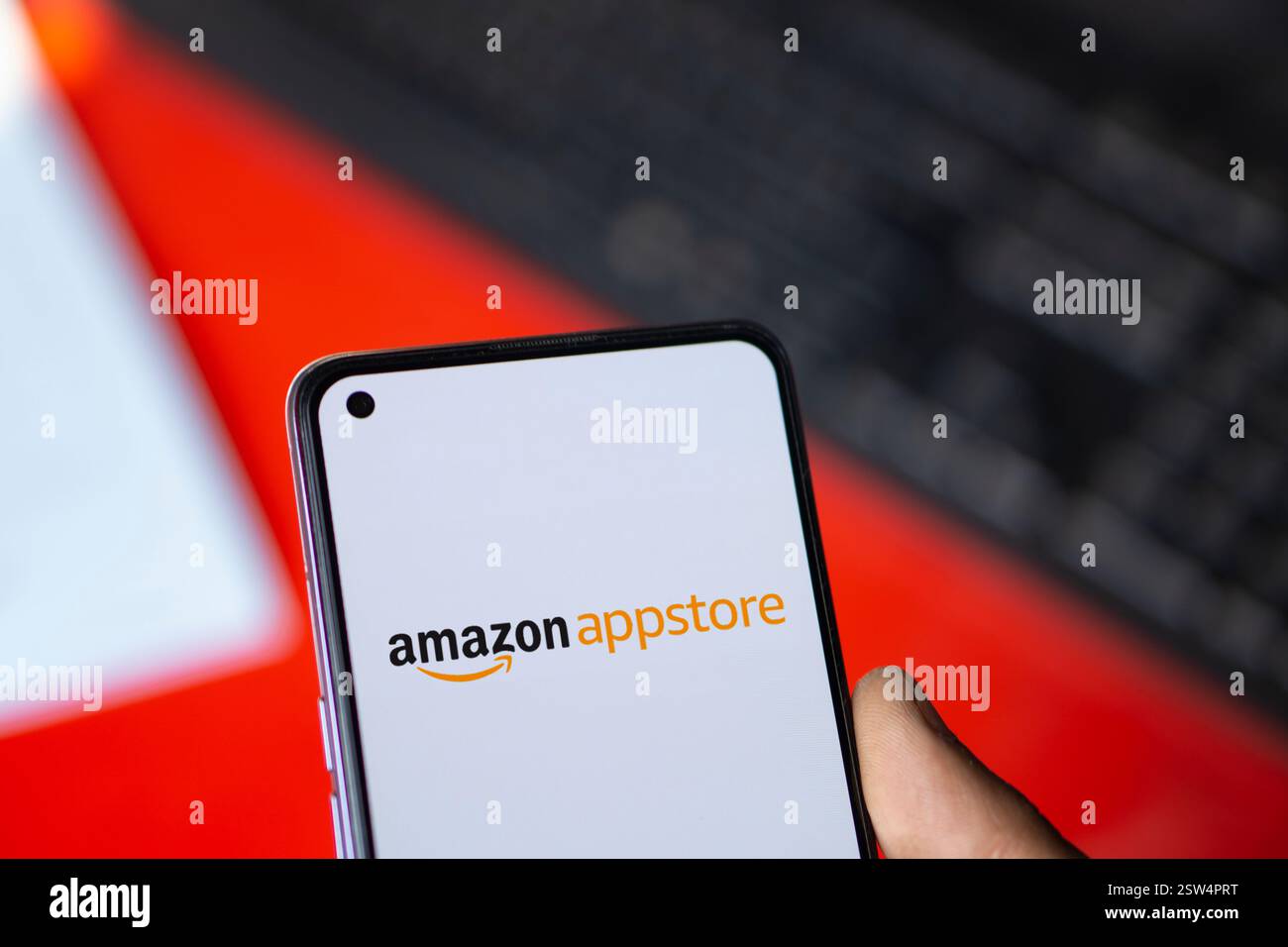 Dhaka, Bangladesh- 25 Sep 2024: Amazon appstore logo is displayed on ...