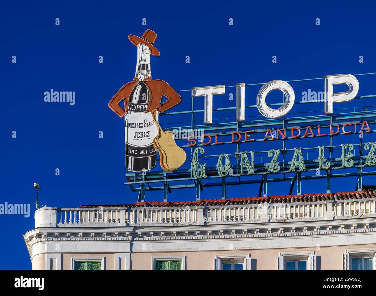 The giagantic Tio Pepe Sherry sign in Puerta del Sol plaza is ...