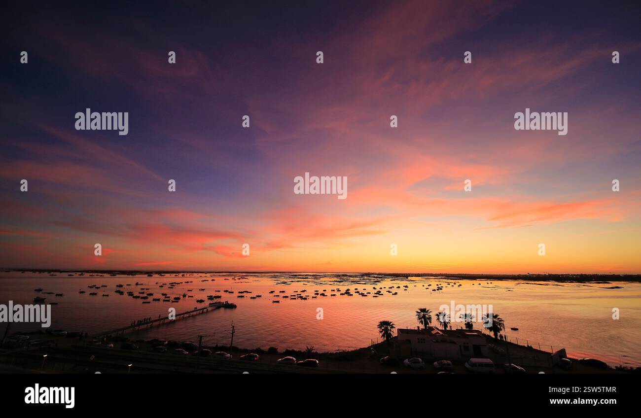 Sunset on the Algarve, Portugal. Stock Photo