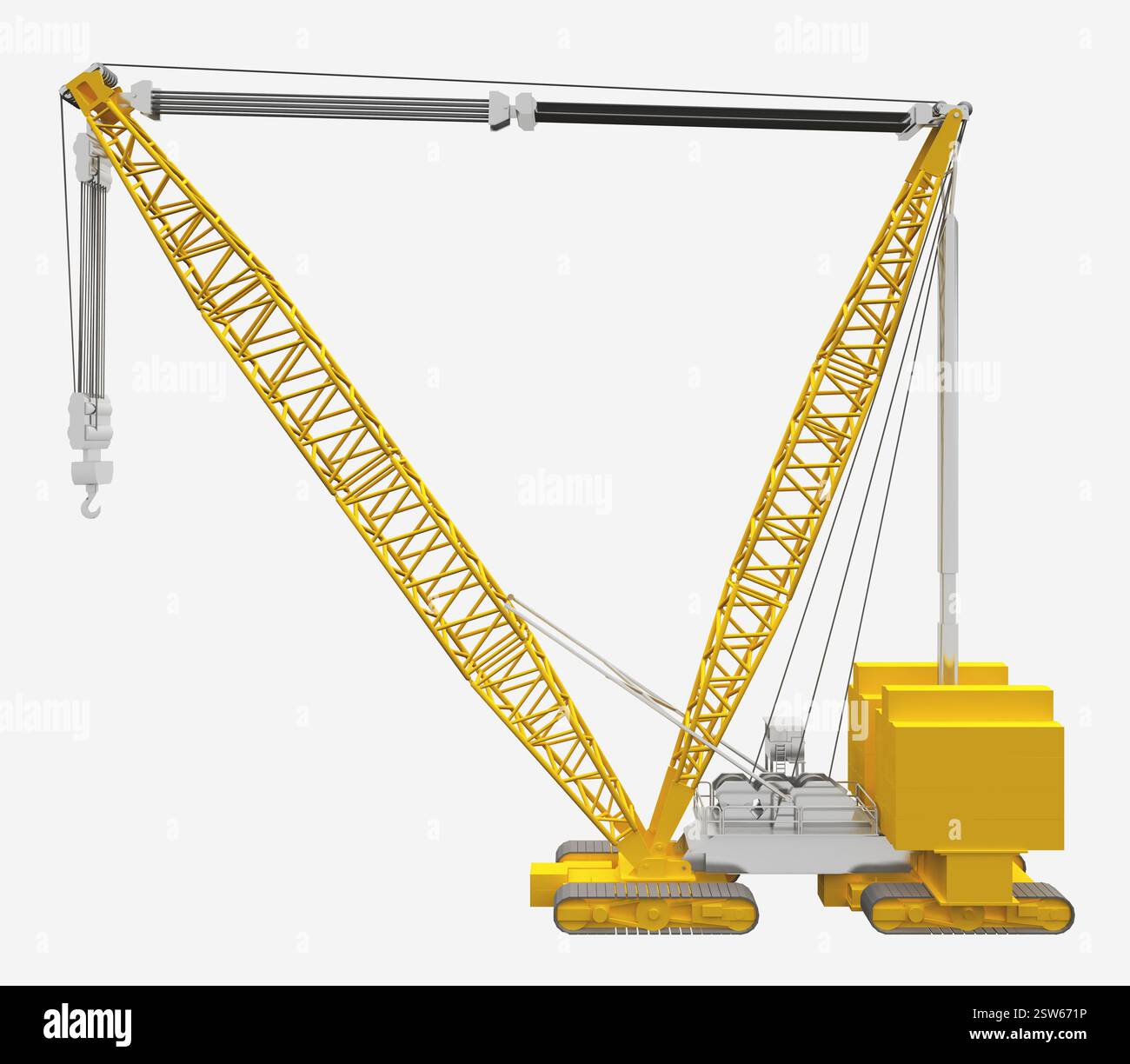 Construction crane isolated on white background Stock Photo