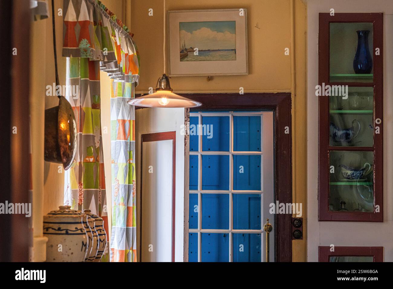 Interior of the Johannes Larsen Museum in Kerteminde, Denmark. Larsen was an early 20th-century wildlife painter. Stock Photo