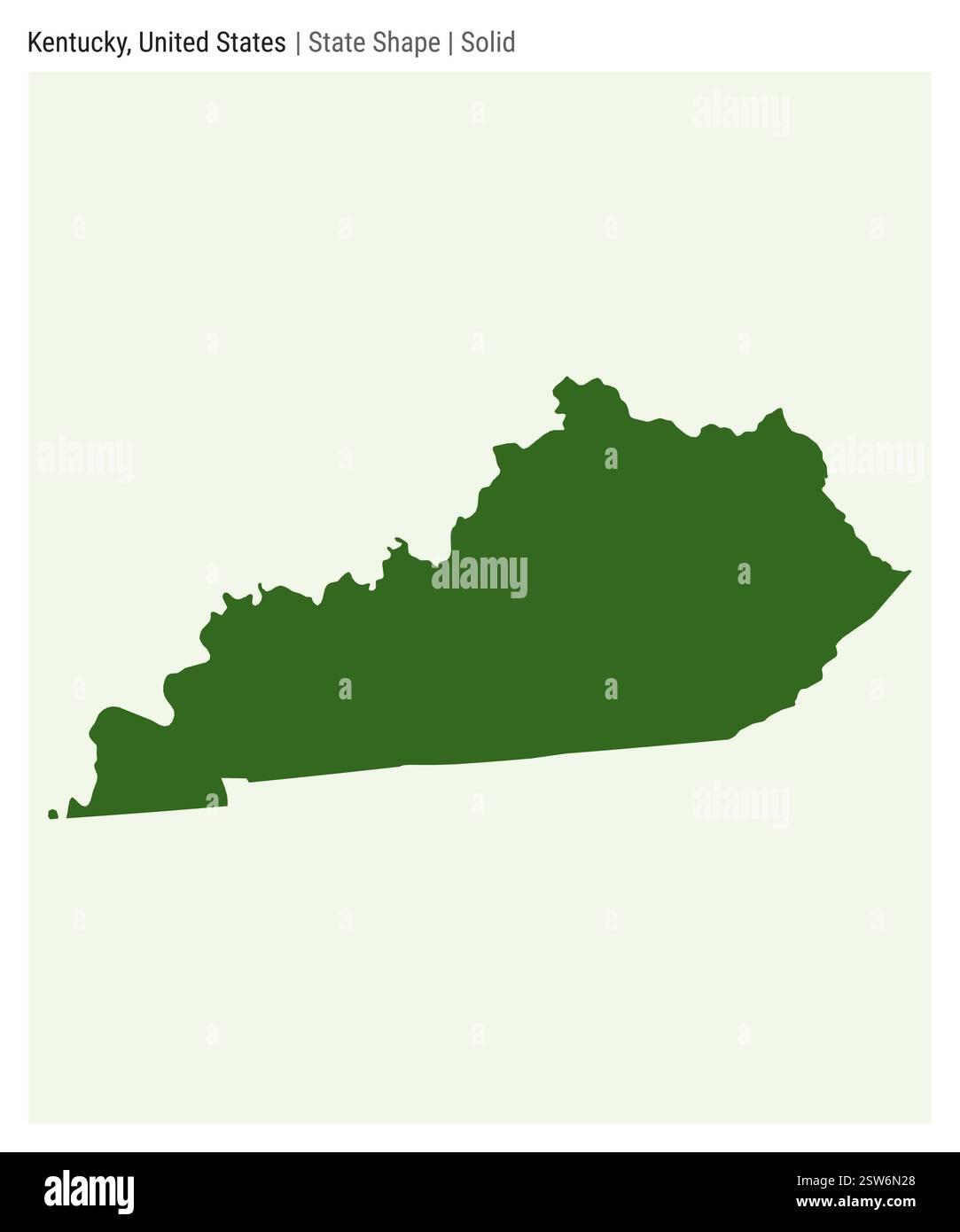 Kentucky United States Simple - Kentucky United States Simple Vector Map State Shape Solid Style Border Of Kentucky Vector Illustration 2SW6N28 