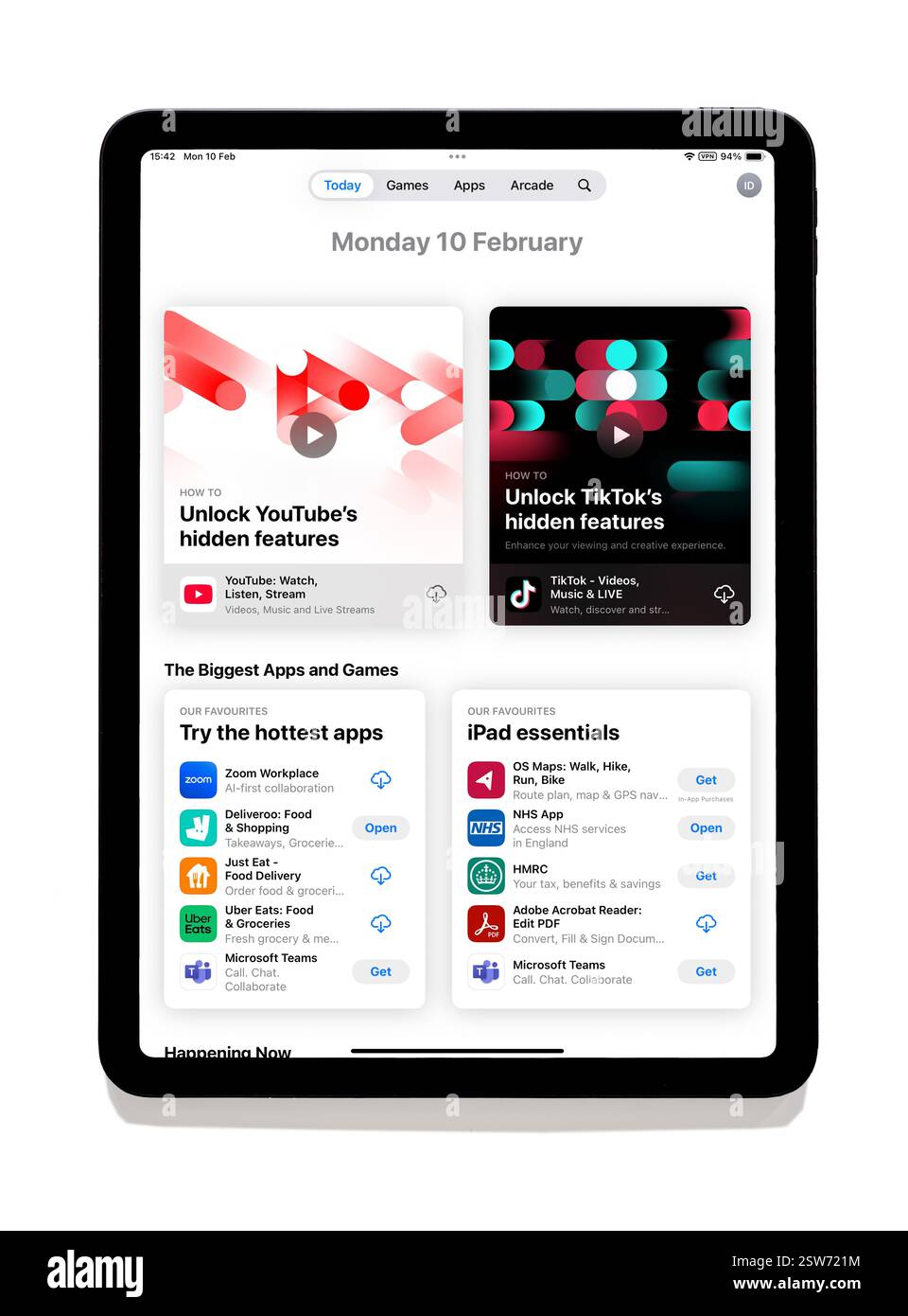 The Apple App Store app on an iPad Stock Photo