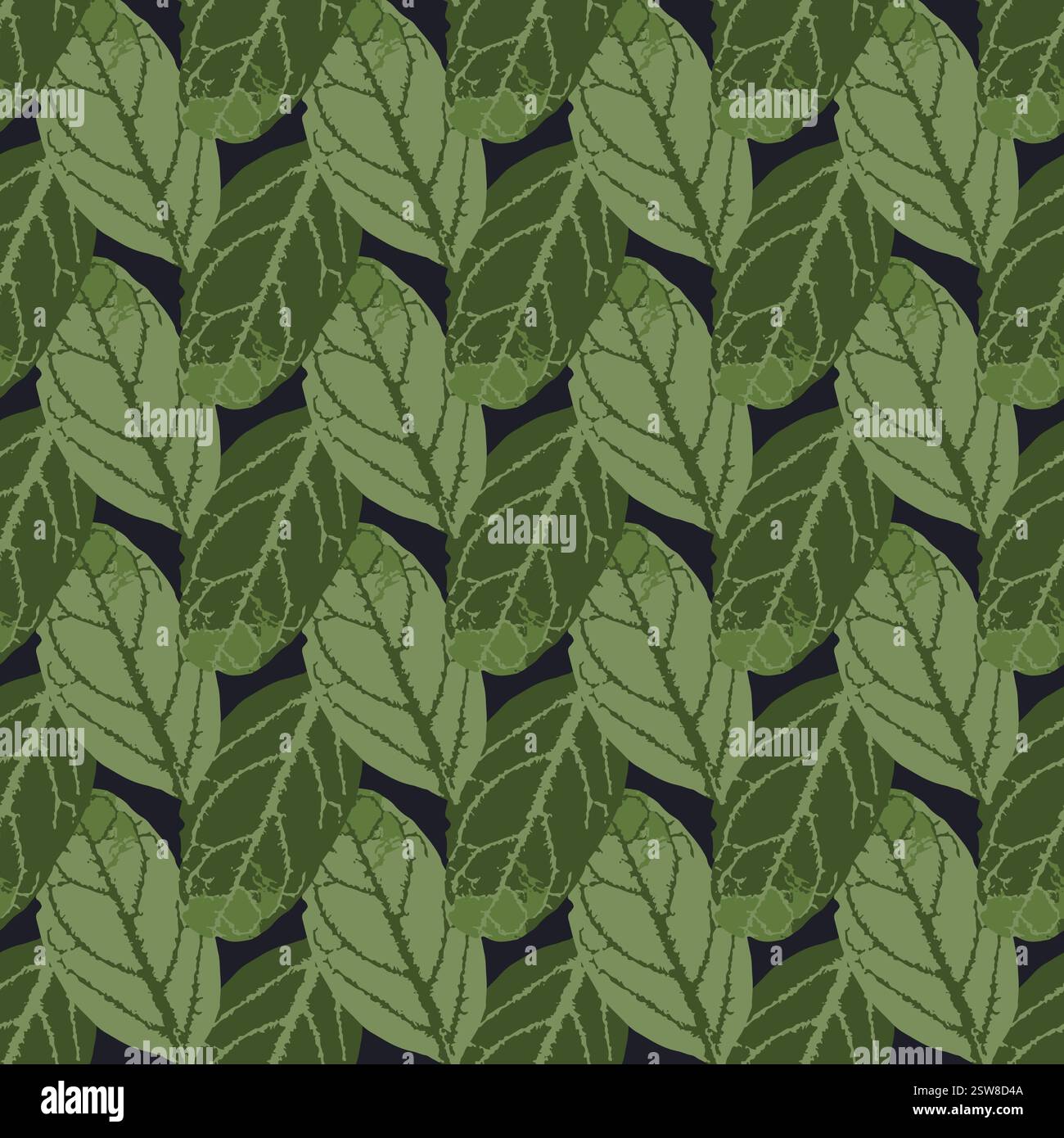 Seamless pattern with dry herbarium leaves on black background ...