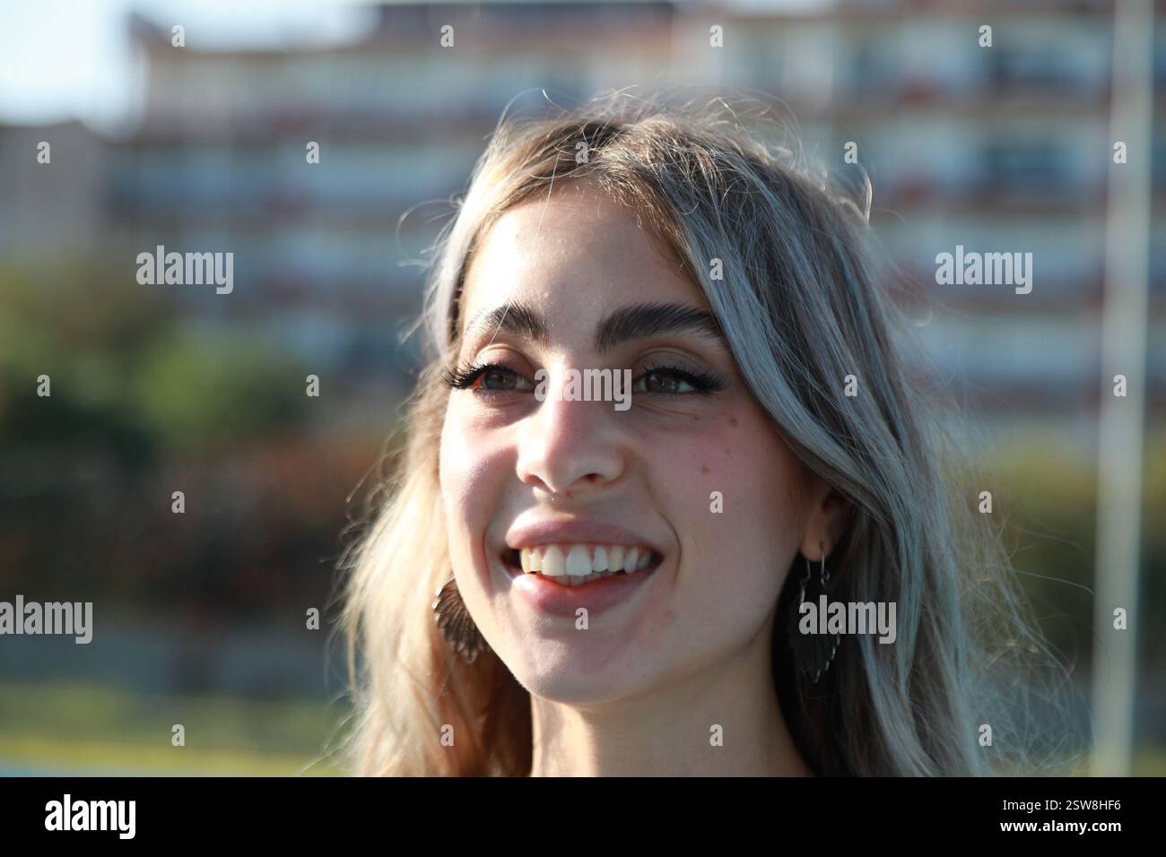 Outdoor portrait blonde woman hi-res stock photography and images - Alamy