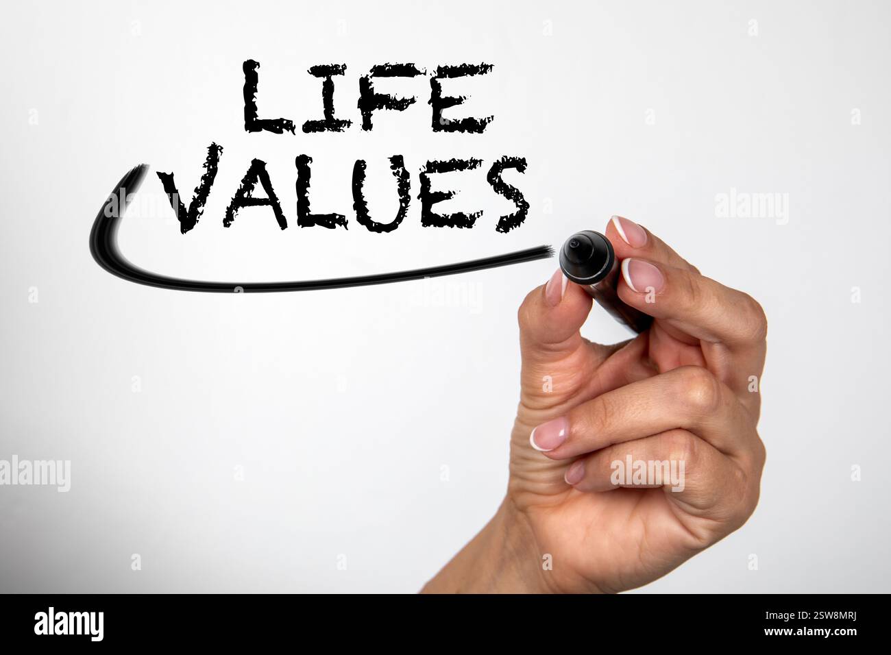 Life values womans hand hi-res stock photography and images - Alamy
