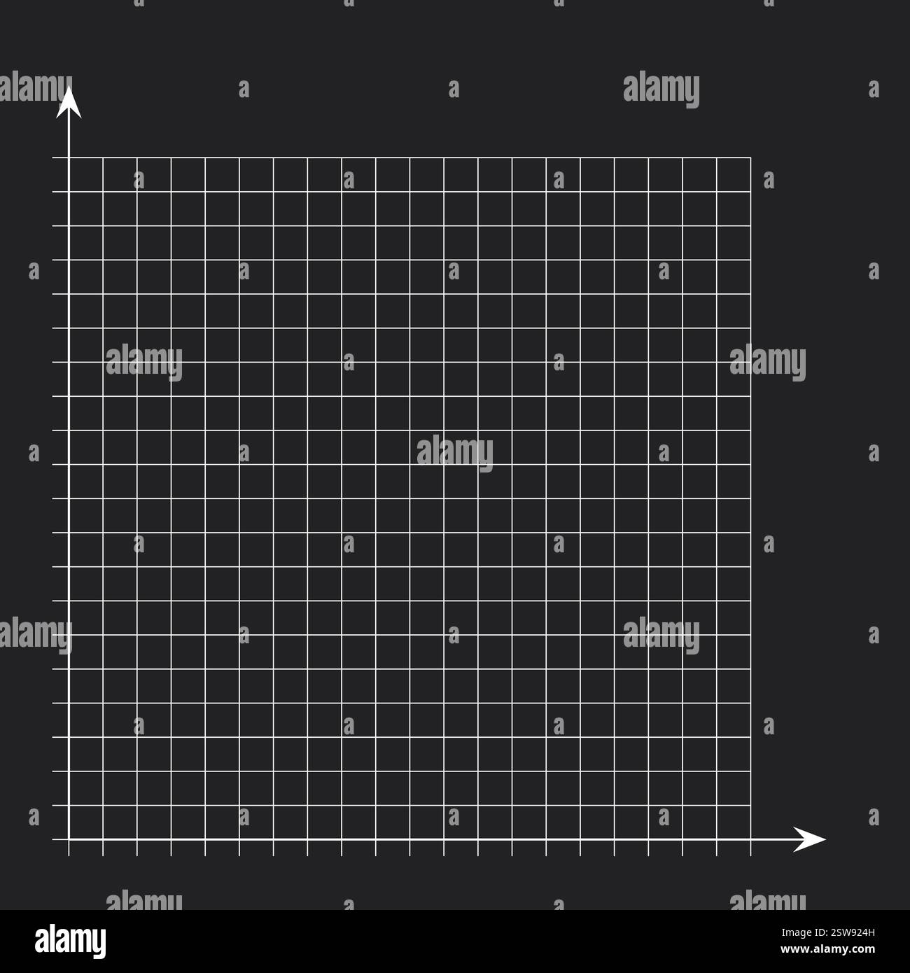 Grid paper. Mathematical graph. Cartesian coordinate system with x-axis, y-axis. Squared background with color lines. Geometric pattern for school Stock Vector