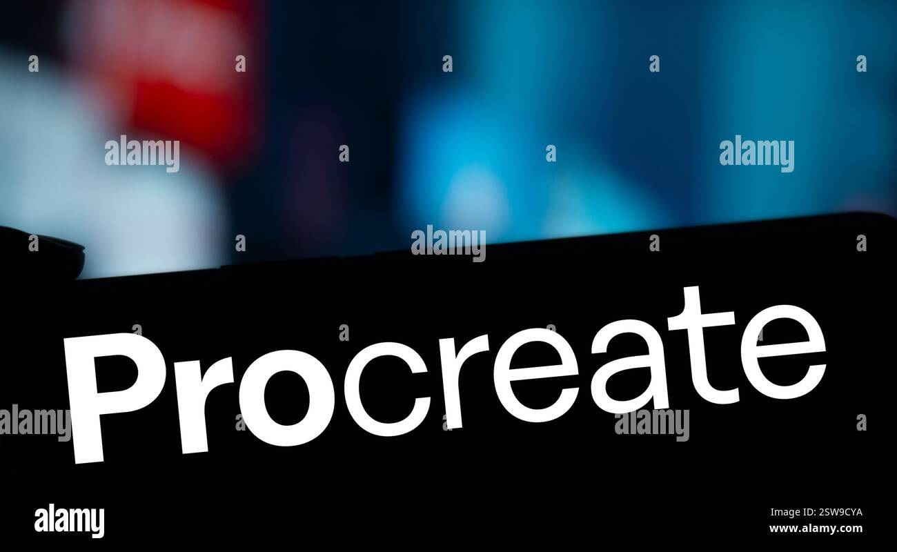 Dhaka, Bangladesh- 31 Oct 2024: Procreate logo is displayed on ...