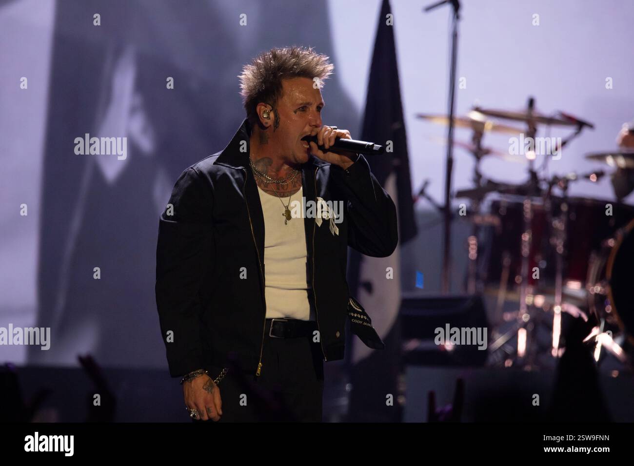 Singer Jacoby Shaddix From Papa Roach Performs Live At M S Bank Arena 