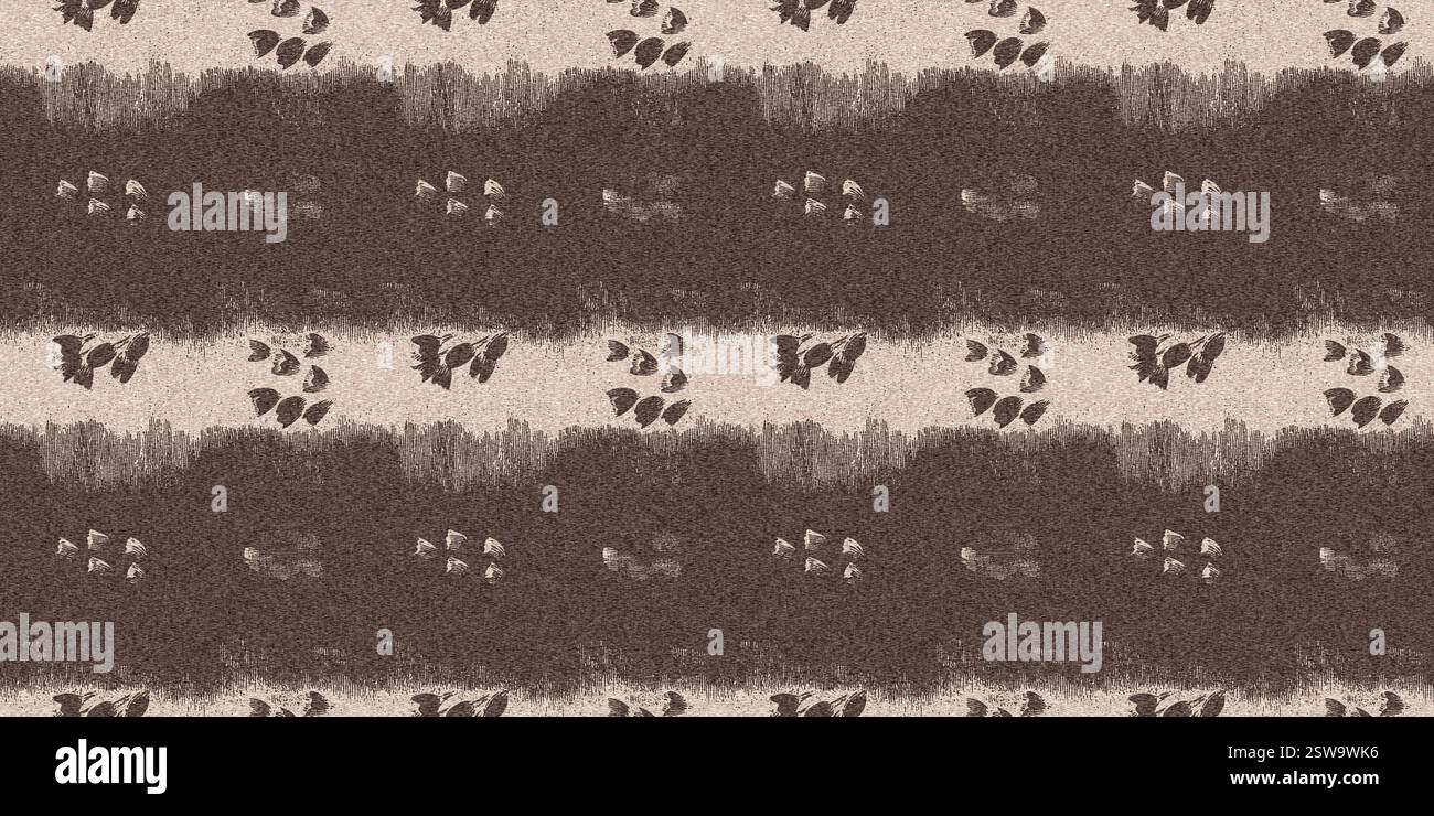 Mocha brown linen floral patterns seamless patterns border design ...